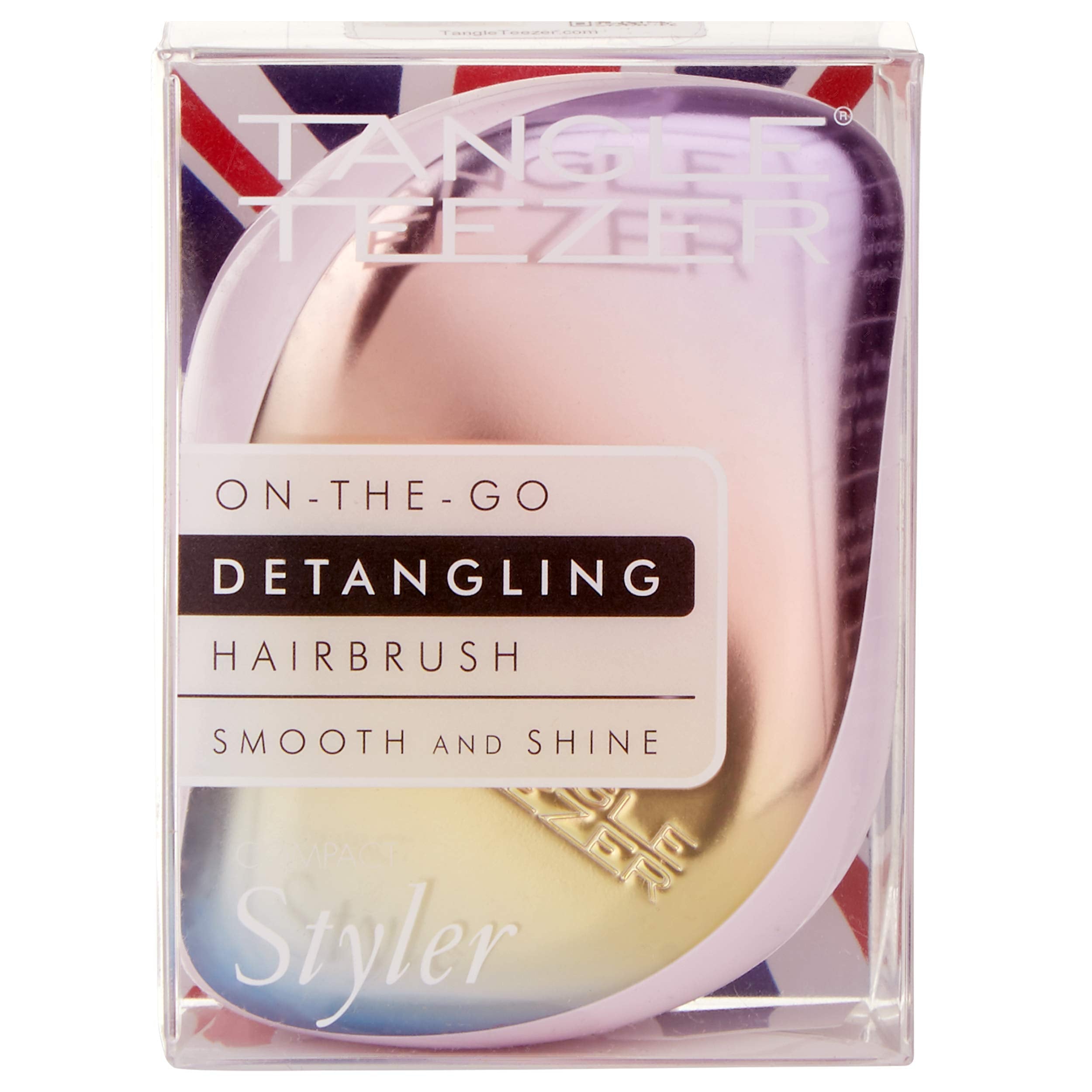 Tangle Teezer Compact Styler Detangling Hairbrush, Pearlescent Matte Chrome