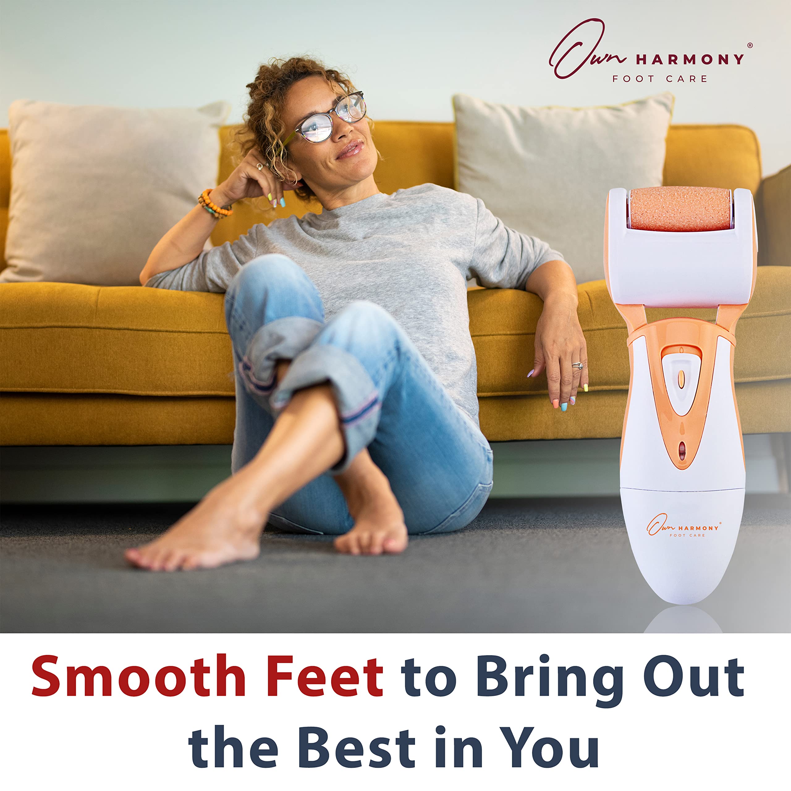 Own Harmony Professional Foot Care For Women: Rechargeable Callus Remover For Feet Electric Foot Sander - Electronic Foot File C