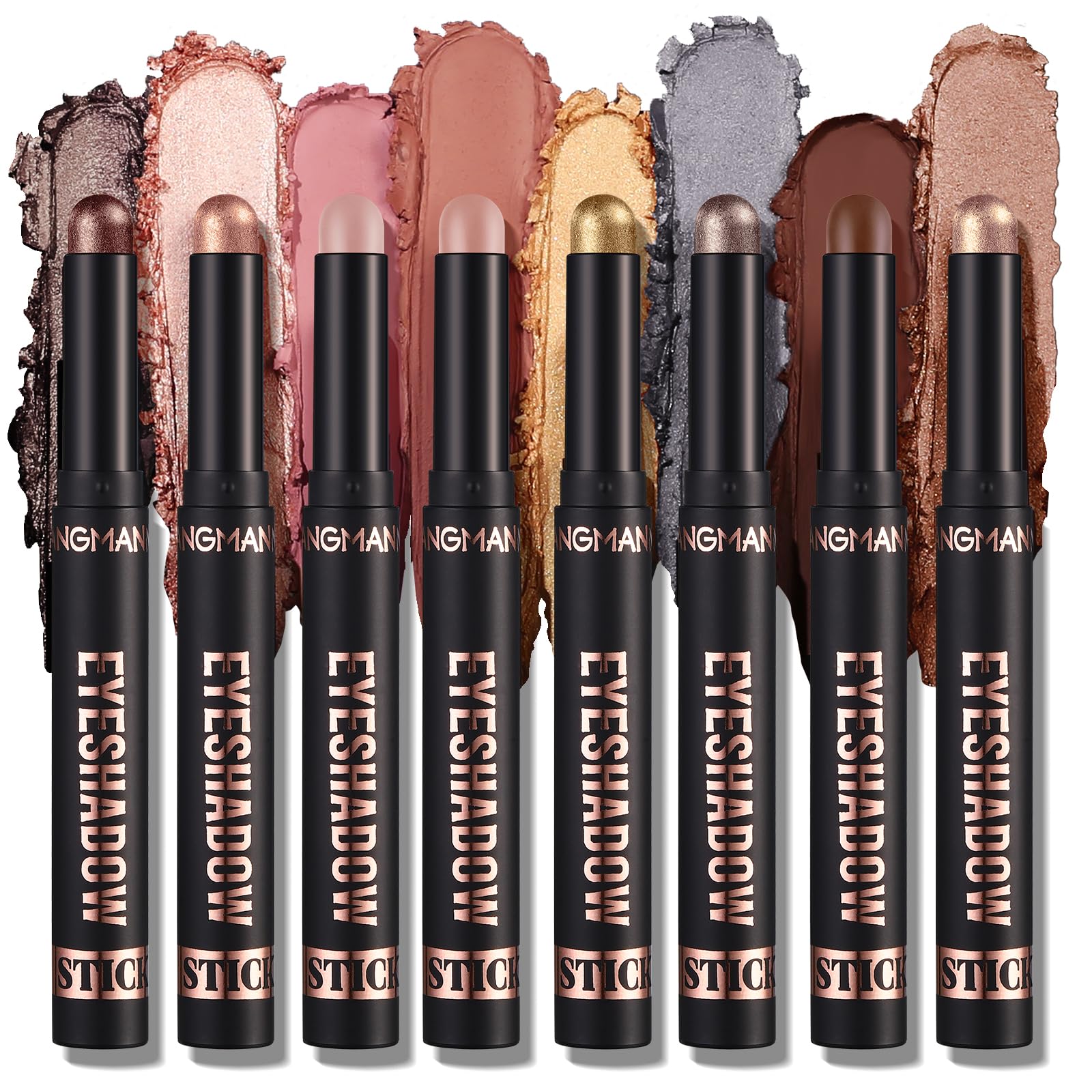 Lissymuse 8Colors LongLasting Buildable Cream Eyeshadow Shimmer Stick Set