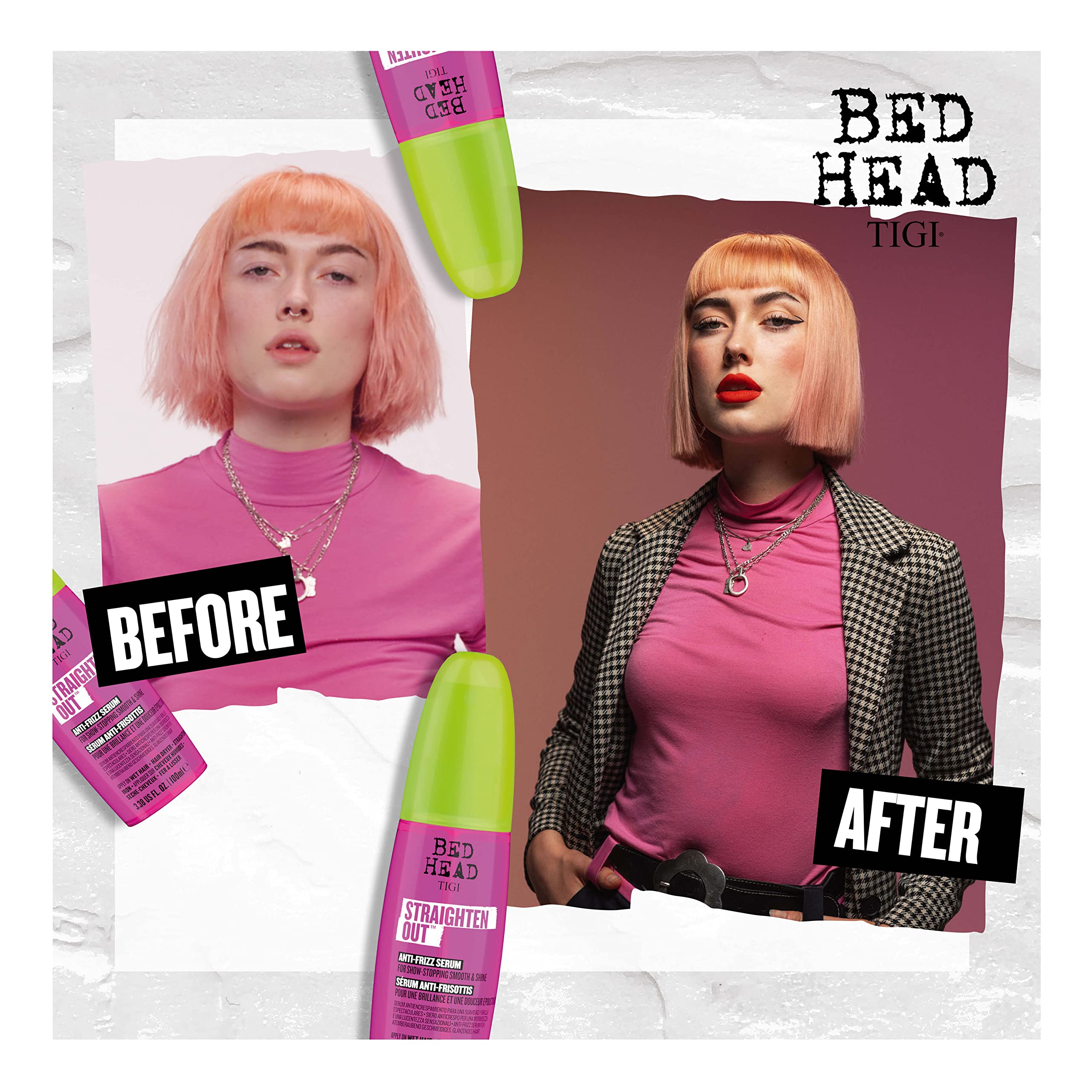 Bed Head By Tigi Straighten Out Anti Frizz Serum For Smooth Shiny Hair 3.38 Fl Oz