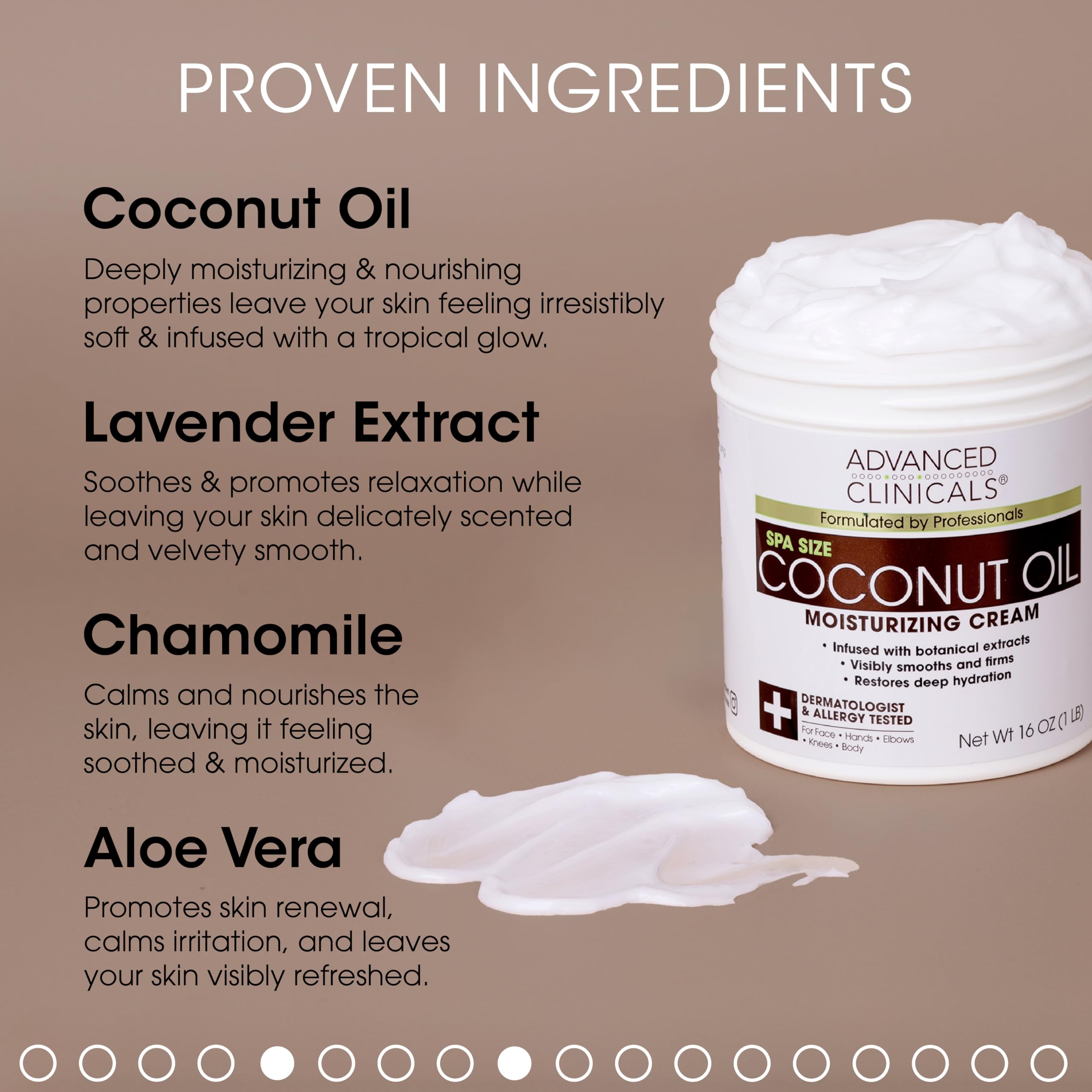 Advanced Clinicals Coconut Body Lotion Moisturizing Cream & Face Lotion For Women & Men | Natural Coconut Cream Oil Moisturizer