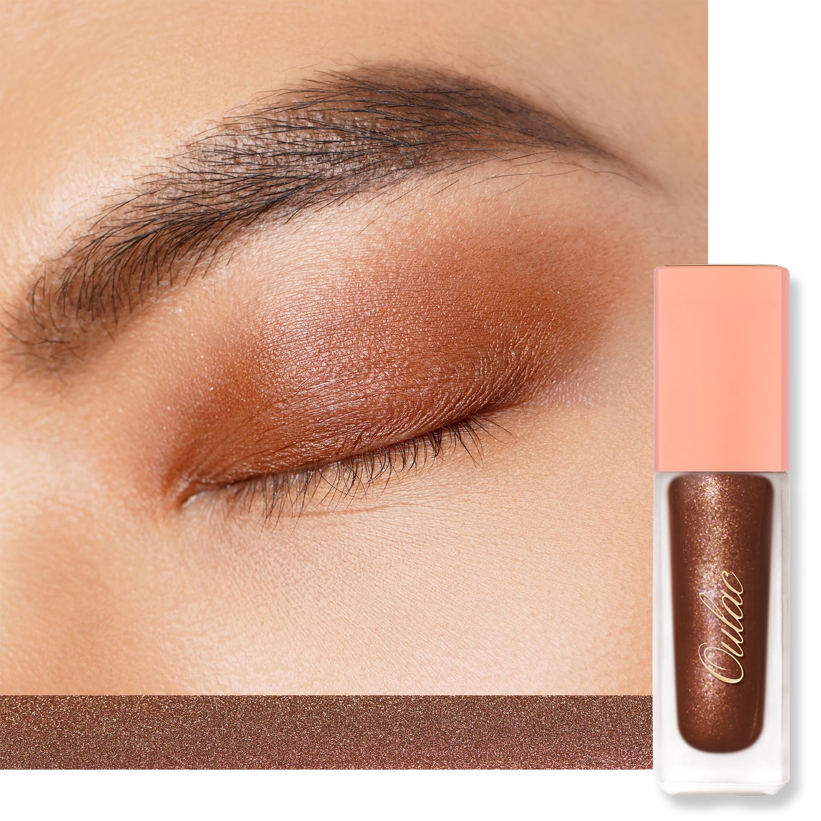 Oulac Liquid Eyeshadow Satin Finish - Multi-Use Brown Eyeshadow & Cream Bronzer | Blendable Smooth Eye Make-Up, Crease-Resistant