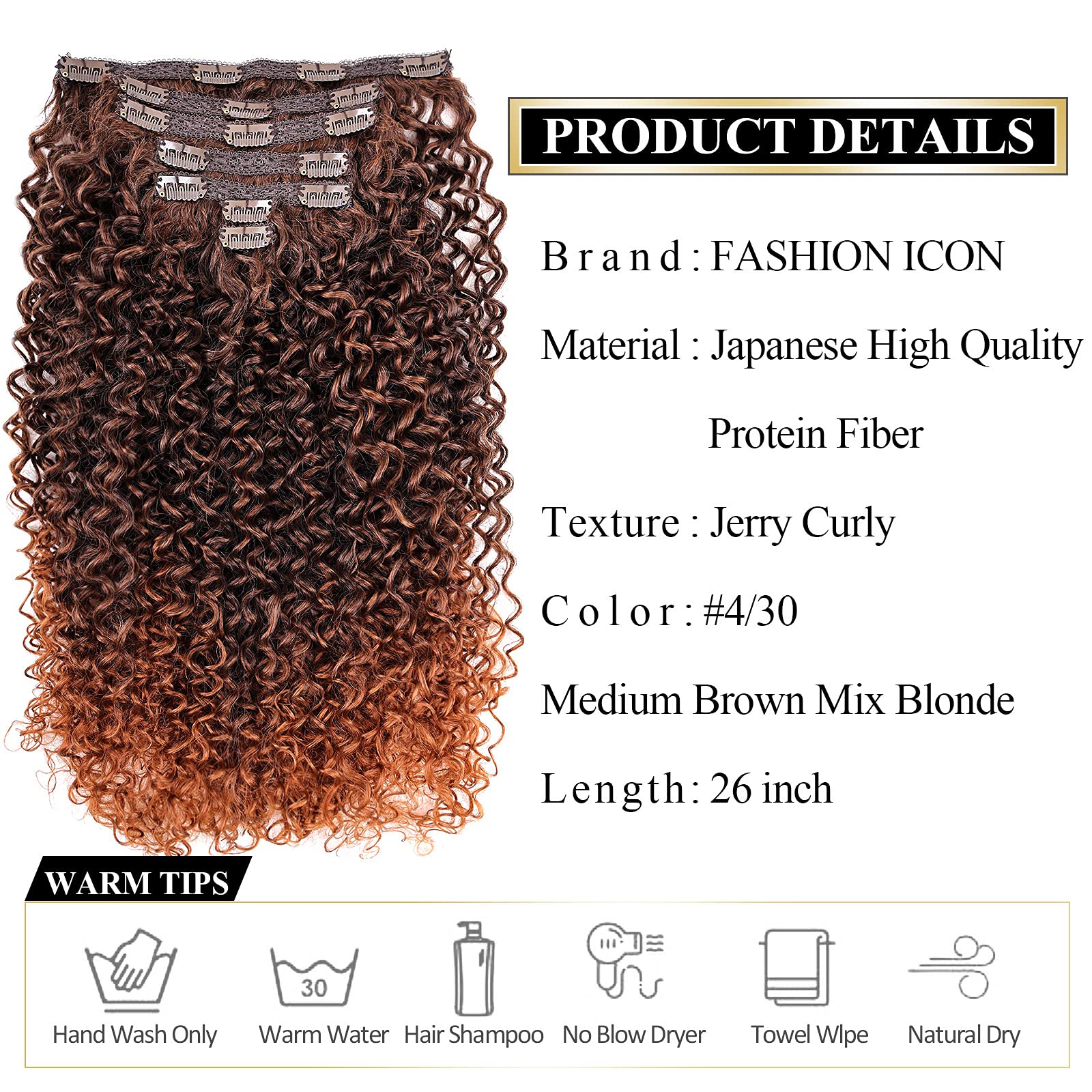 Curly Clip In Hair-Extensions Clips In-Human Hair Feelings Brown Blonde Jerry Curly Hair Extensions For Black Women Jerry Hair E