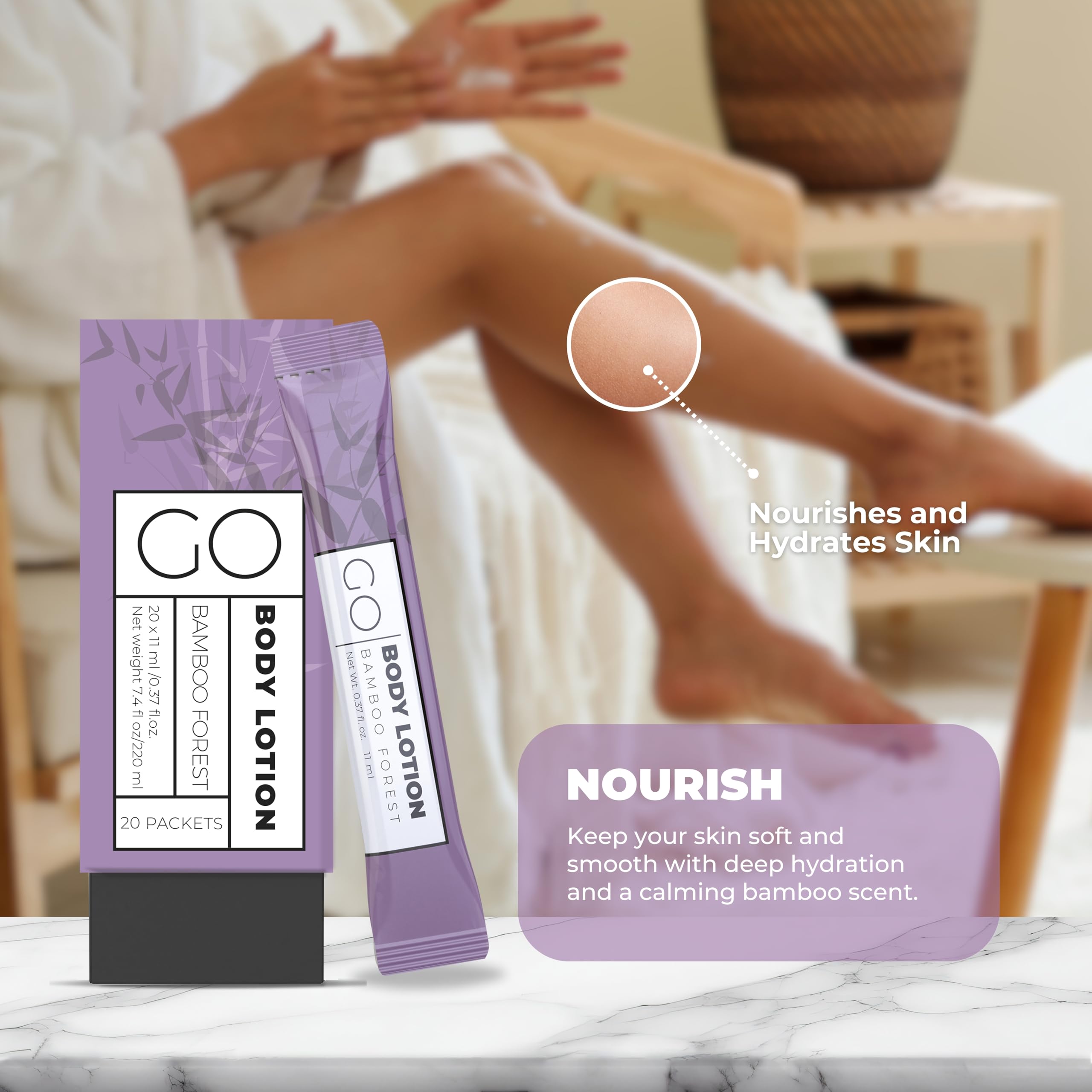 Go Essentials Travel Lotion Packets - Single Use Body And Hand Lotion For Hydrated Skin And Travel Size Toiletries Airline Frien