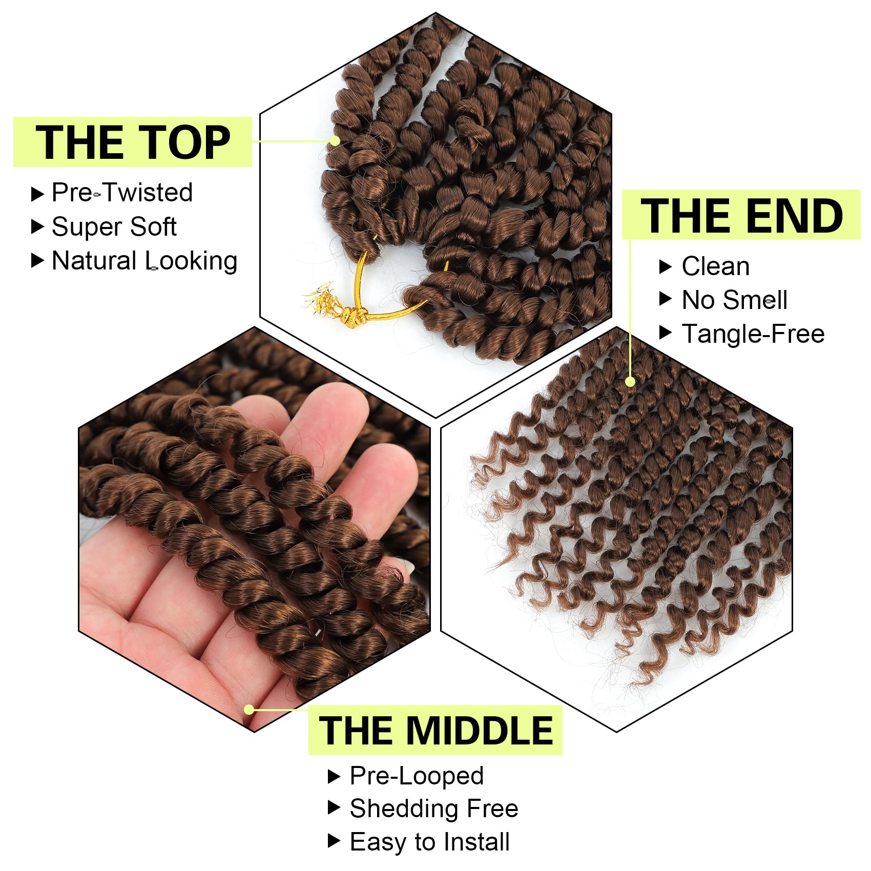 Passion Twist Crochet Hair 10Inch Passion Twist Hair 8 Packs Soft Pre-Twisted Passion Twist Curly Crochet Hair For Black Women 3