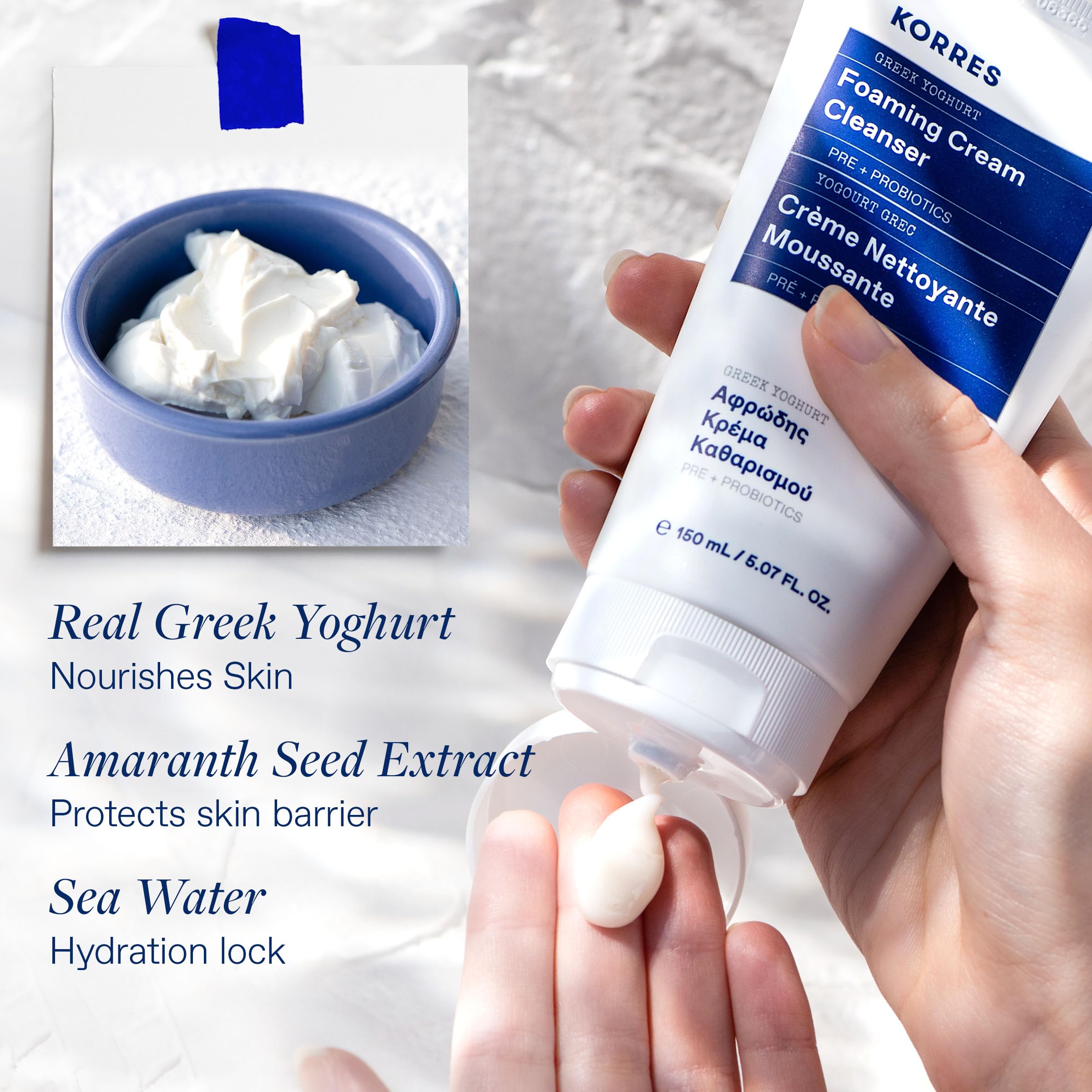 KORRES Greek Yoghurt Foaming Cream Cleanser 150 Ml, 5.07 fl. oz.