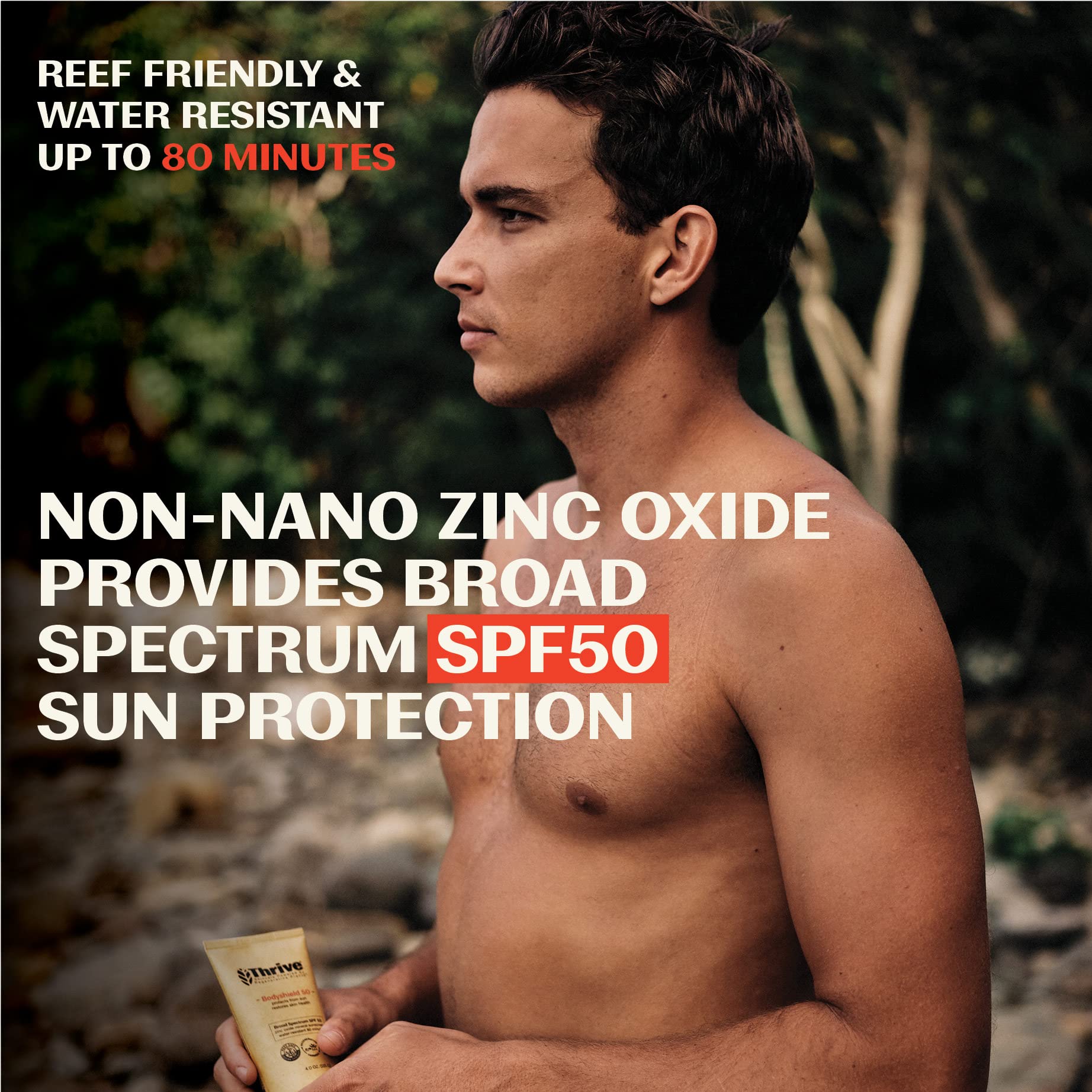 Thrive Reef Safe Sunscreen Spf50 - Hawaii 104 Reef Act Compliant - Mineral Sunscreen Non-Nano Zinc Oxide - Vegan, (5.8 Oz (Pack