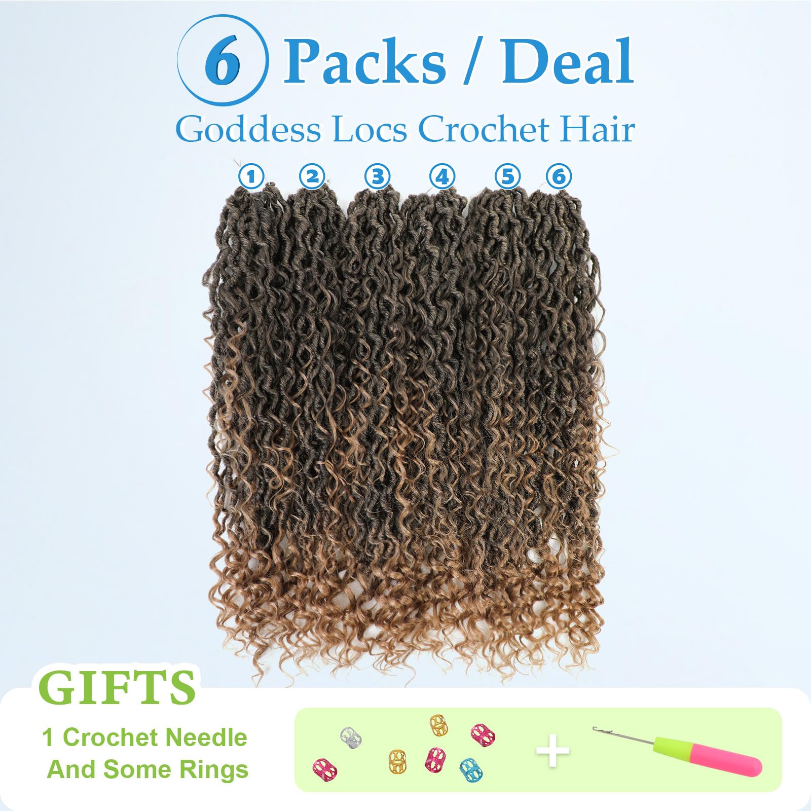 Forevery Goddess Locs Crochet Hair 22 Inch Faux Locs Crochet Hair 6 Packs Pre Looped Crochet Hair For Black Women,Crochet Boho L