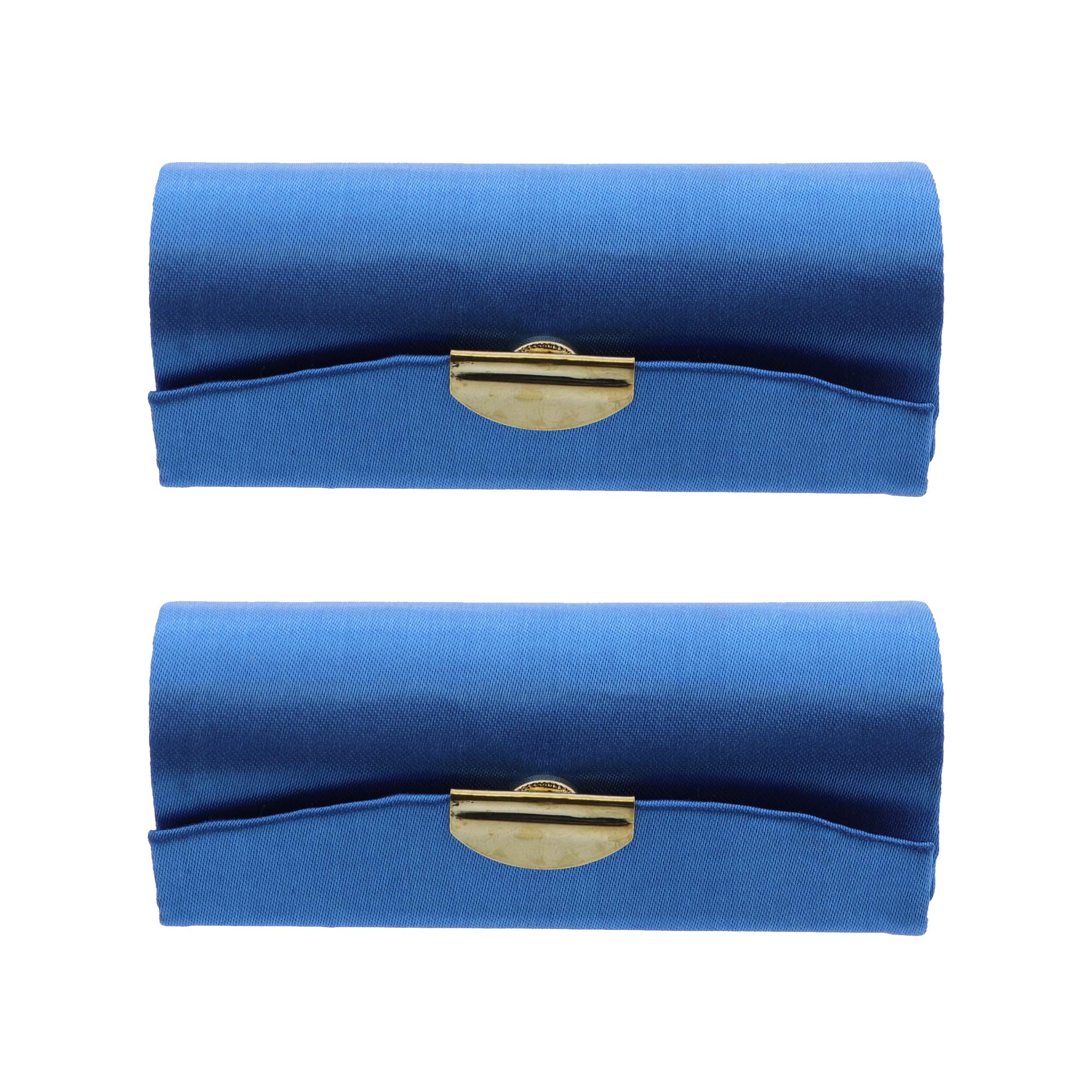 Solid Satin Ladies Lipstick Case With Mirror Purse Holder Set of 2 (Royal)