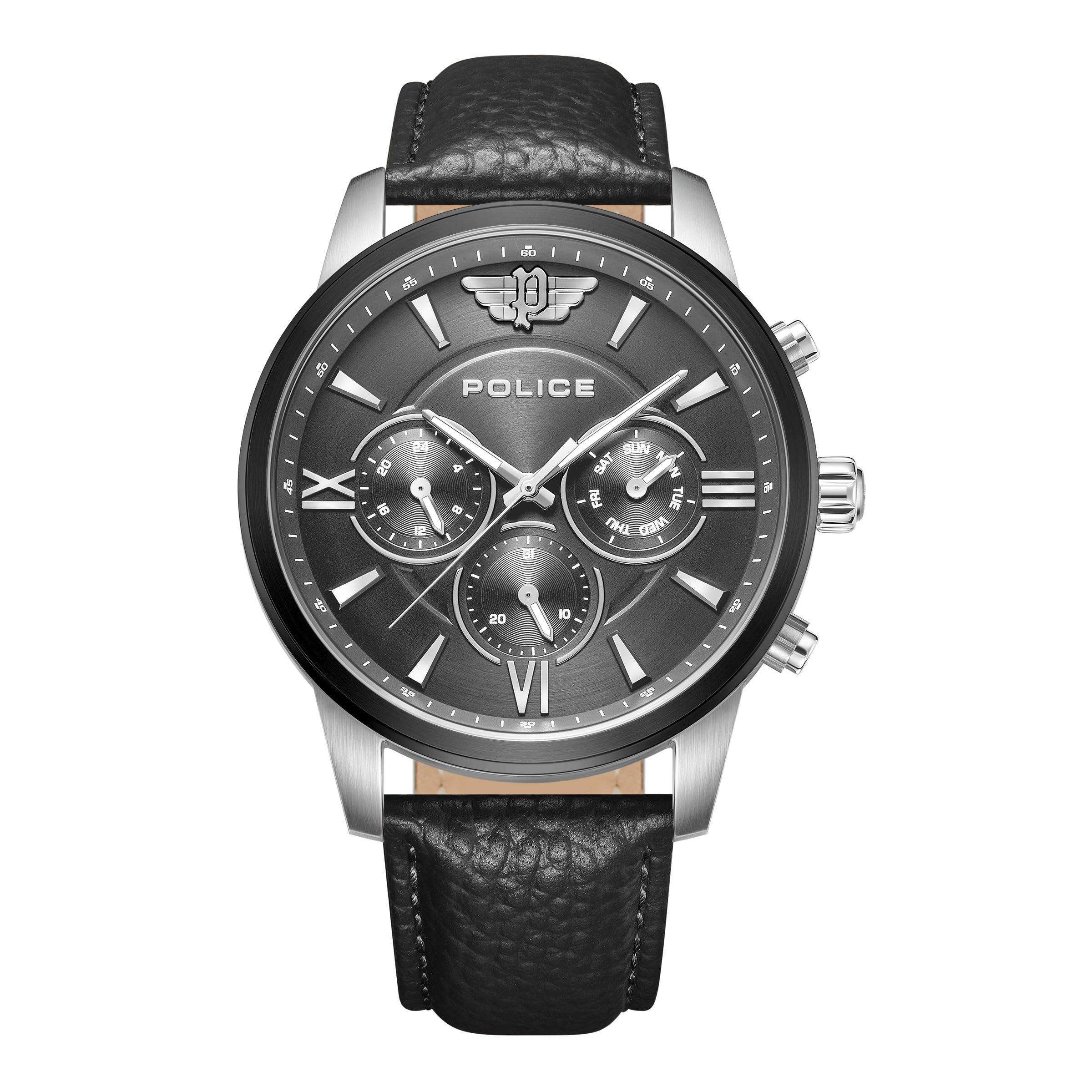 Police Quartz Analog Blue Dial Blue Leather Strap Watch For Men  Plpewga0039502