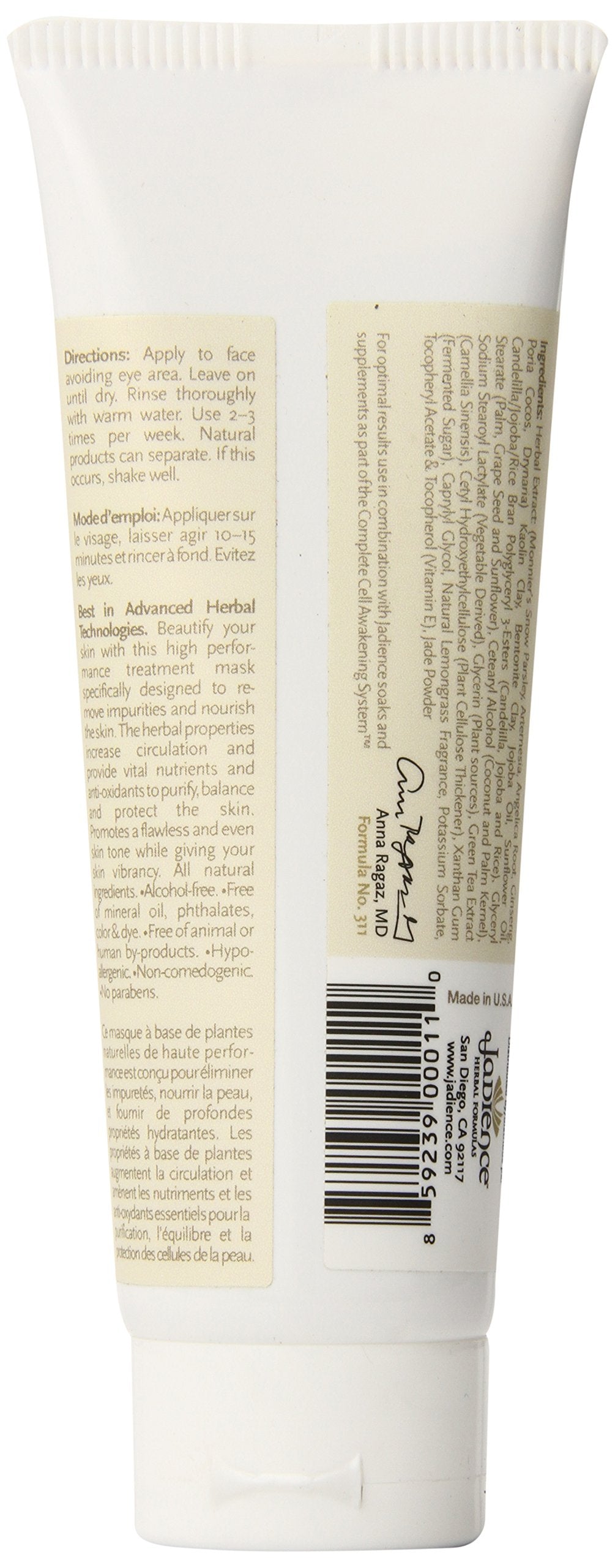 Jadience Harmonizing Facial Mask With Kaolin & Bentonite Clay - Deep Pore Cleansing - Anti-Aging - Fights Acne - 4.5Oz