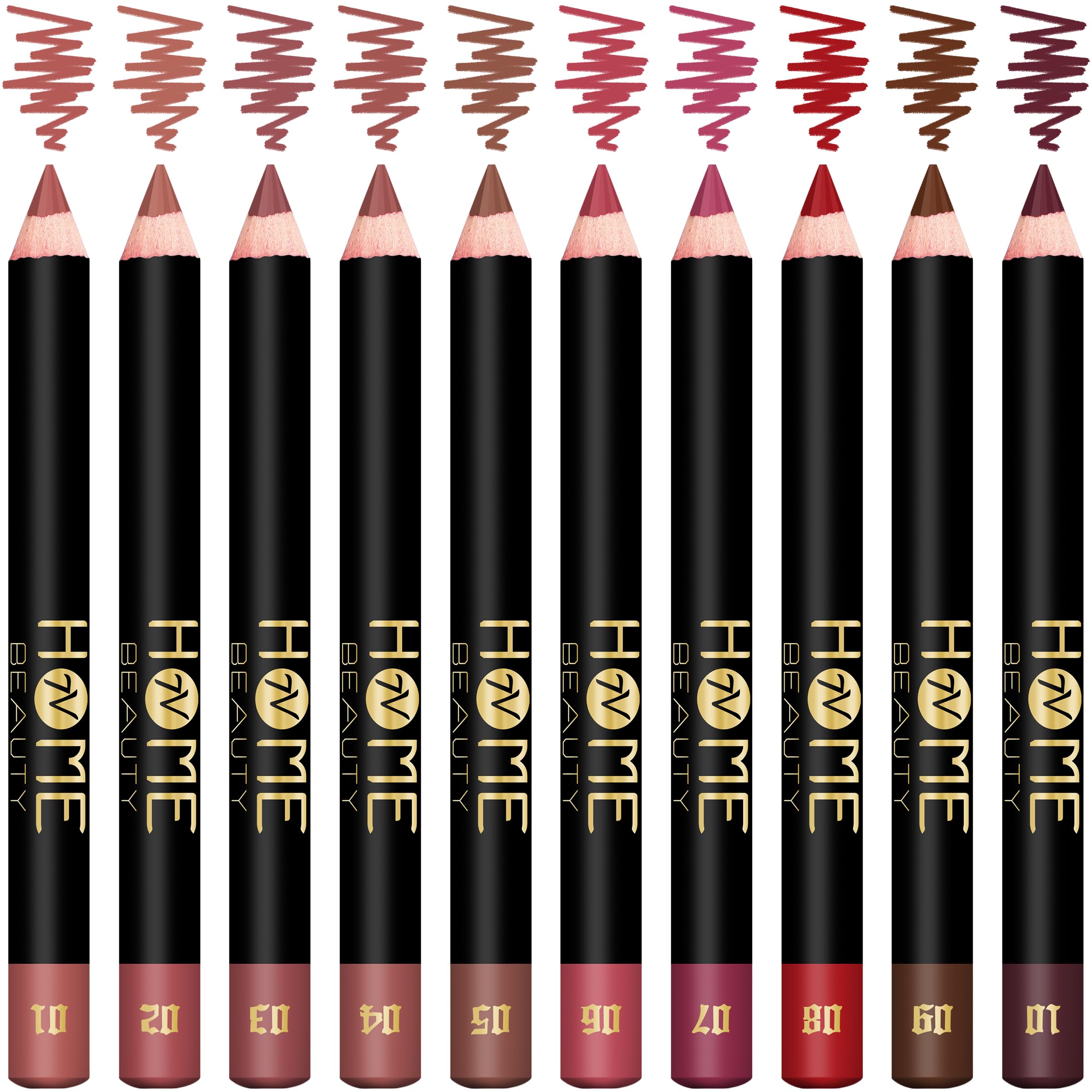 7V Home Beauty Matte Lip Crayon Set, 10Pcs Lip Liner High Pigment Long Lasting Lipstick Pencil (Set A, 10 Count (Pack Of 1))