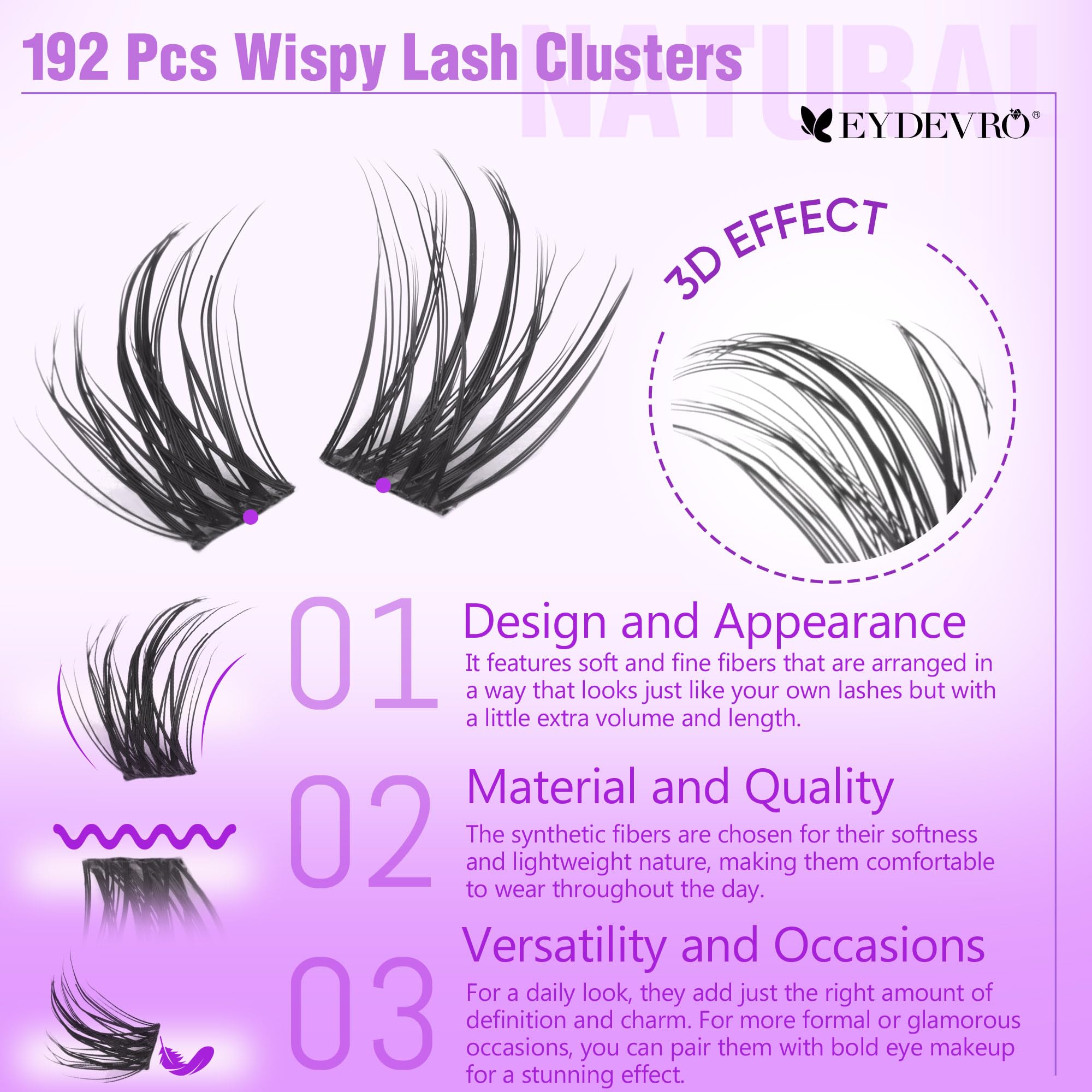 Eydevro Manga Lash Clusters Wispy Eyelash Clusters Anime Cluster Eyelash Extensions Natural Diy Lash Extensions Eyelash Extensio