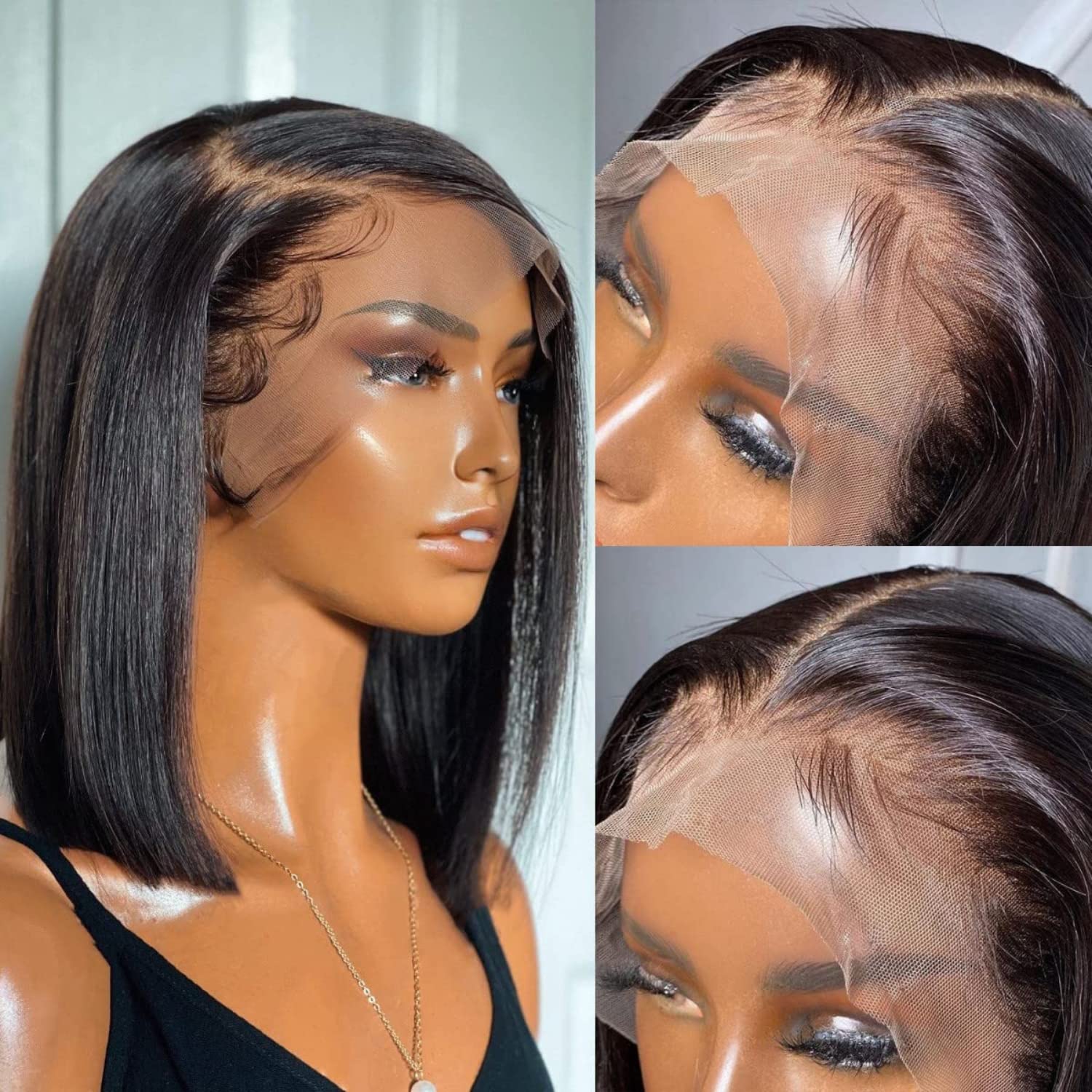 Superlook 10Inch Bob Wig Human Hair 13X4 Straight Lace Front Wigs Human Hair 200% Density 15A Straight Bob Wigs For Black Women