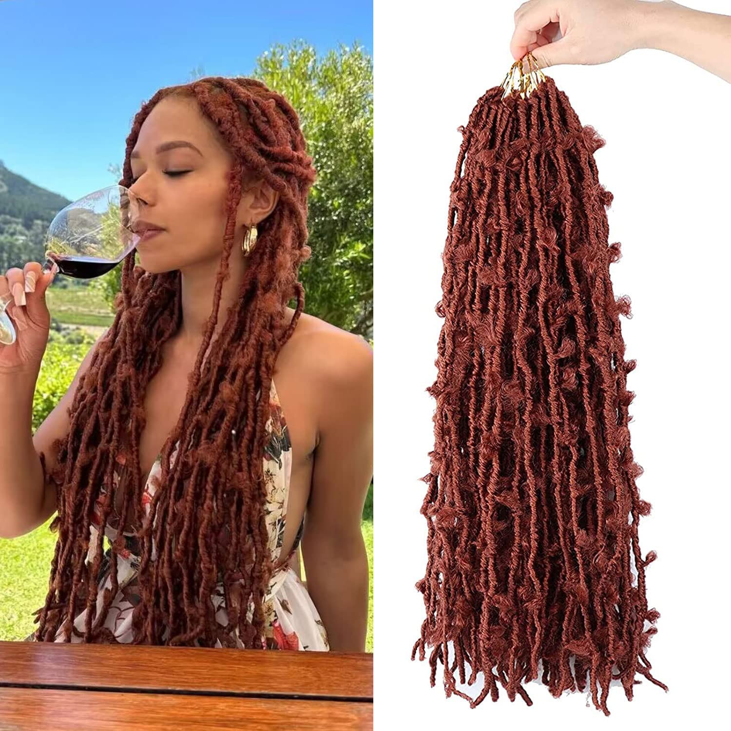 LMZIM 5 Packs 24 Inch Butterfly Crochet Hair for Black Women Faux Locs Pre looped Pre-twisted Braids (24 inch 5 pack, 350)