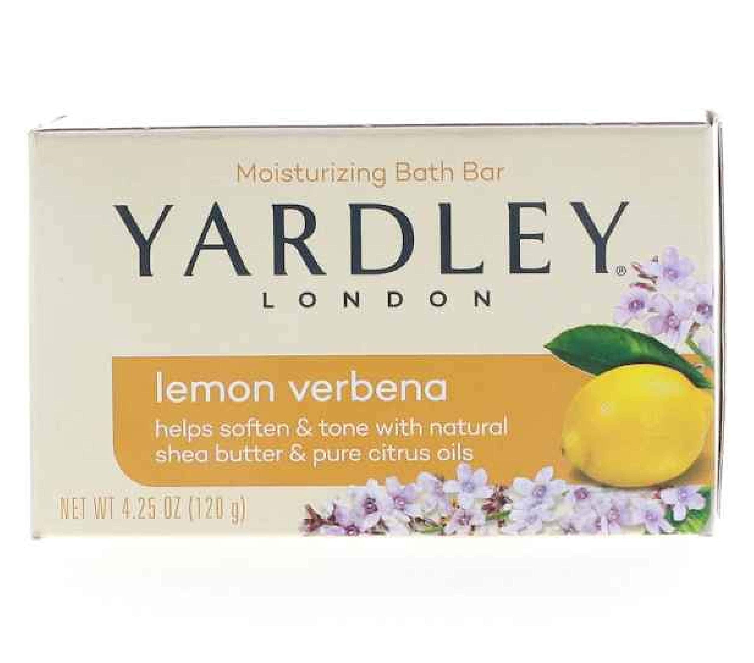 Yardley London Lemon Verbena With Shea Butter & Pure Citrus Oil Moisturizing Bar 4.25 Ozr (Pack Of 3)