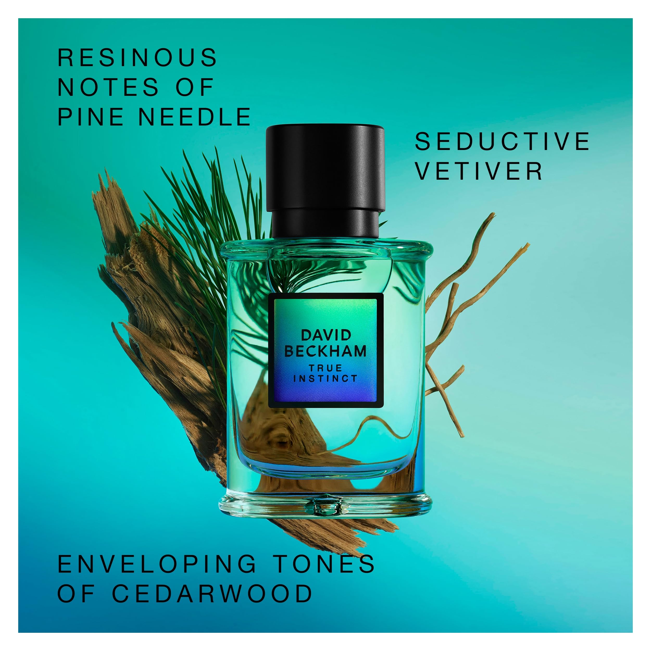 David Beckham True Instict Eau de Parfum 2.5 fl oz (Pack of 1), Notes of Pine, Cedarwood, and Vetiver, Men's Fragrance, Long Las