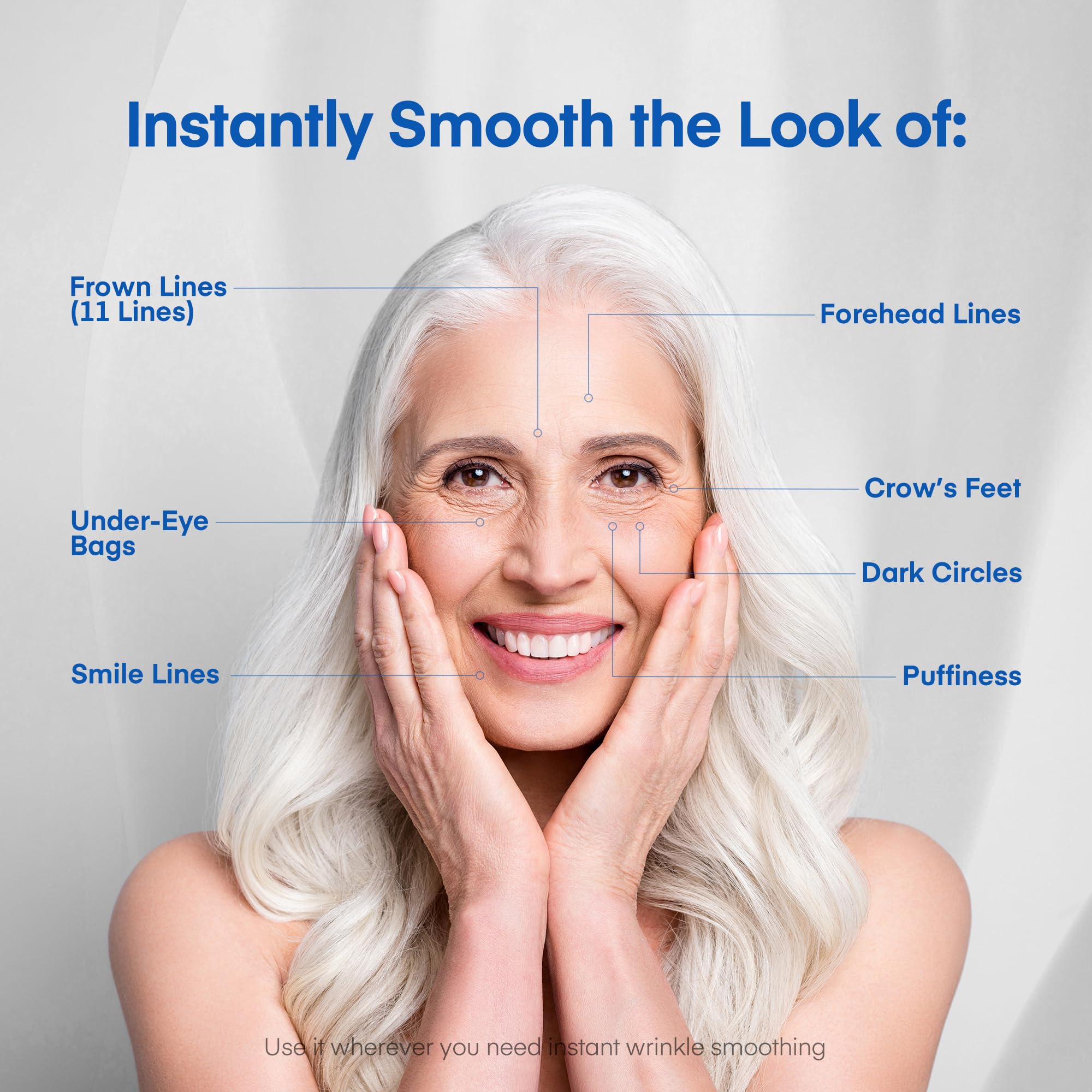 Instant Under Eye Lift Serum - Reduces Eye Bags, Wrinkles, Puffy Eyes, Dark Circles & Crows Feet in Minutes - Advanced Firming P