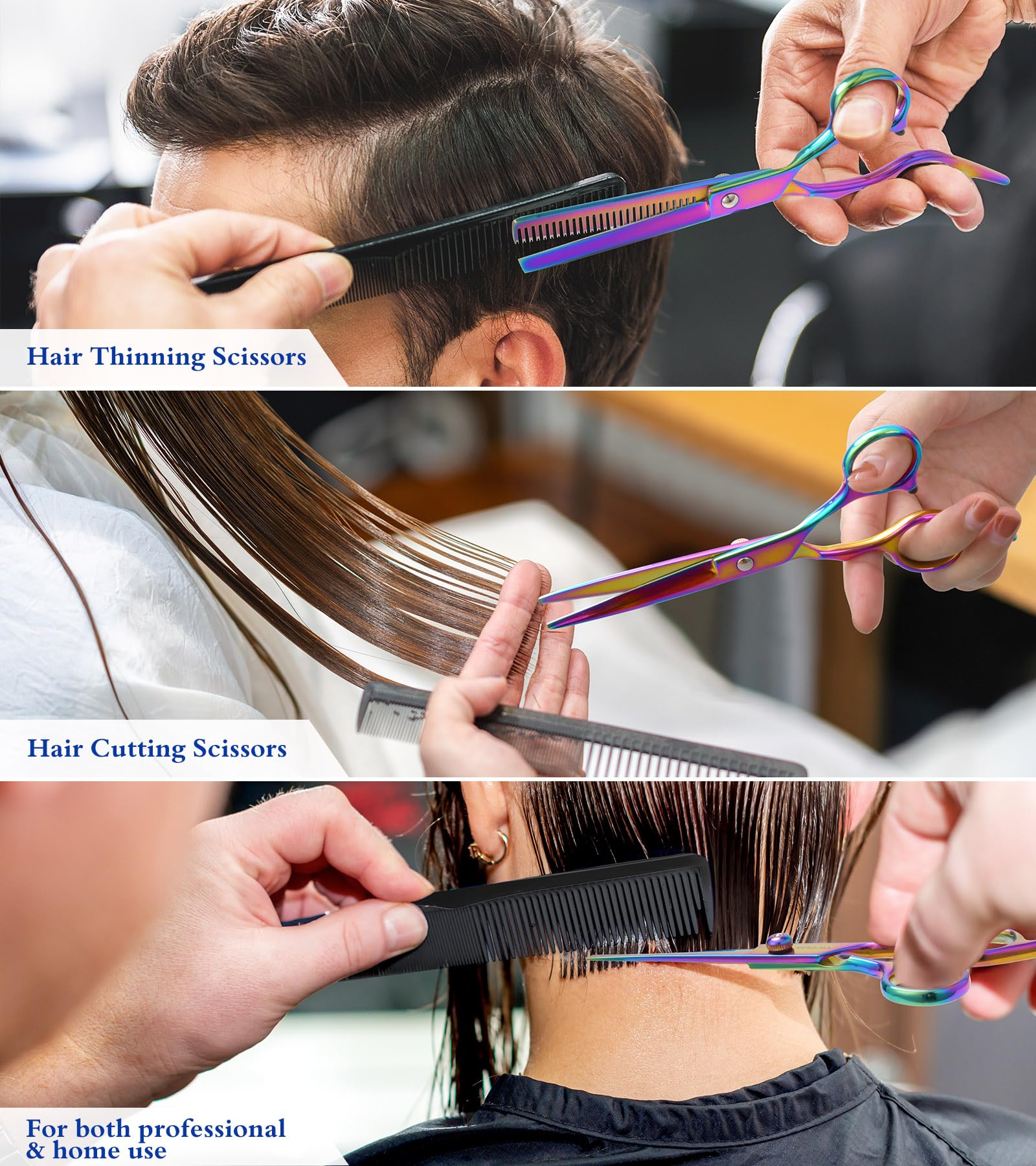 Hair Cutting Scissors Kits,11Pcs Professional Haircut Scissors Kit With Comb,Clips,Cape,New Craftsmanship Stainless Steel Hairdr