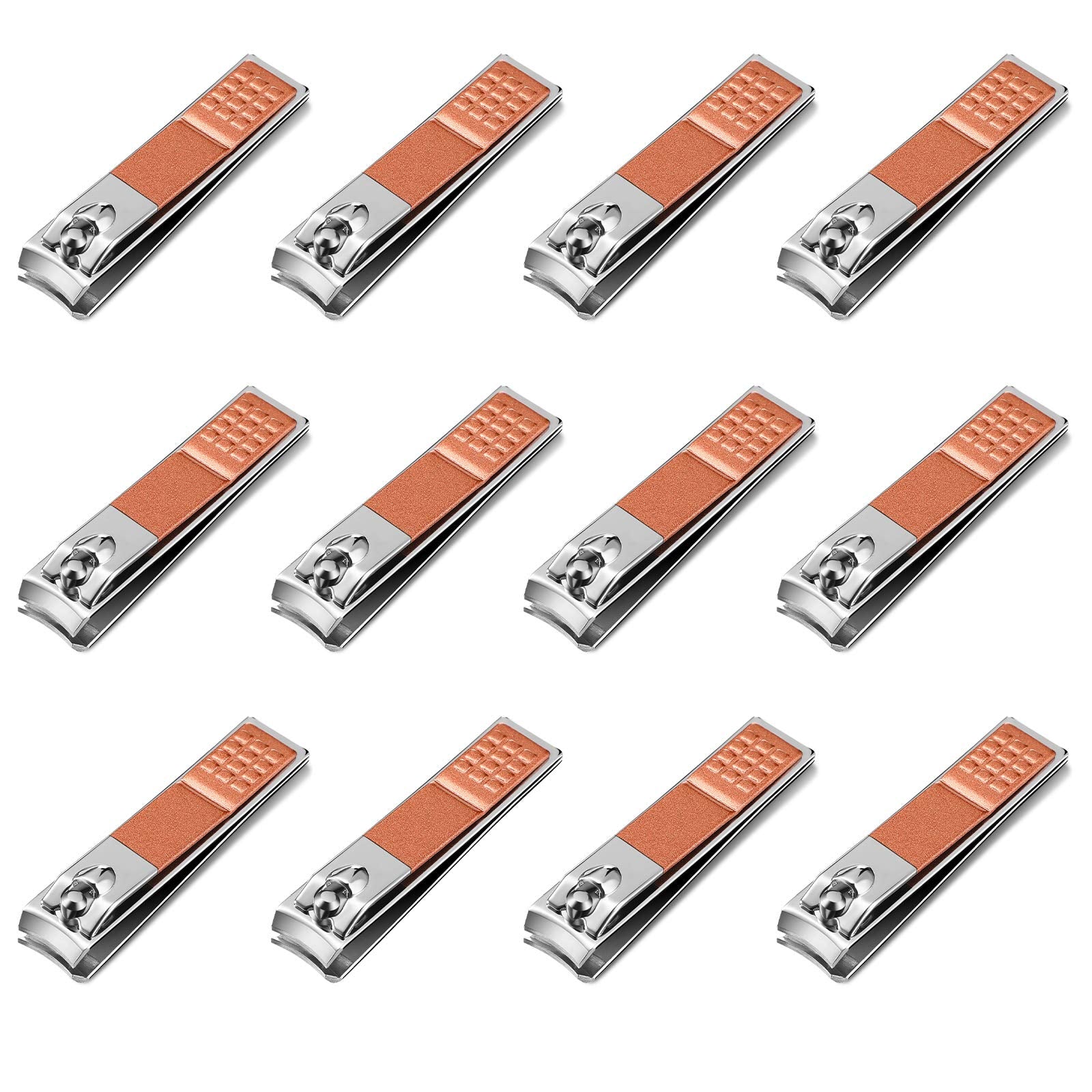 Yaomiao 12 Pieces Nail Clipper Set Stainless Steel Nail Cutter Fingernails and Toenail Clipper Cutter for Women Men (Rose Gold)