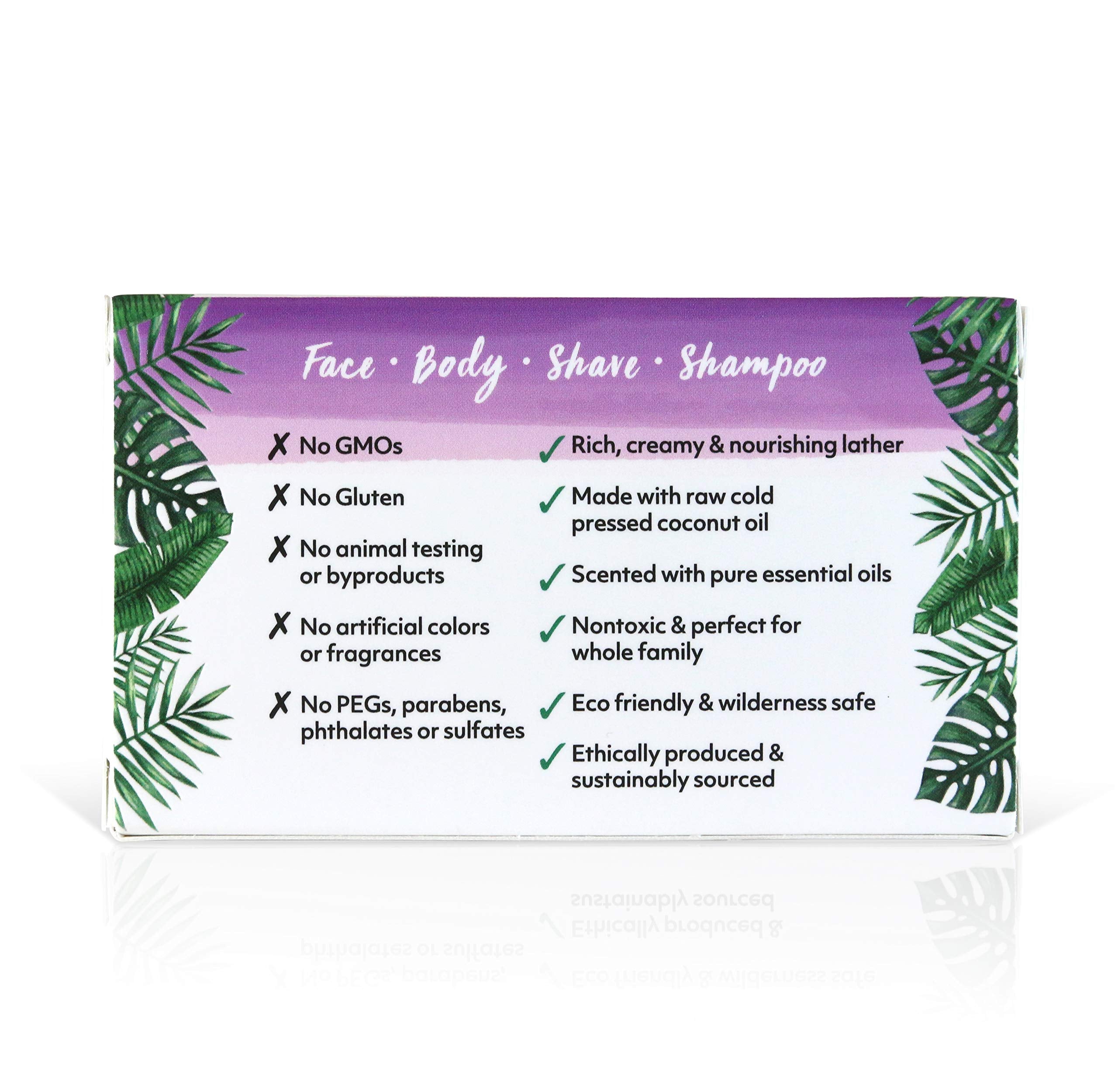 Coco Fiji Soap Bar for Face and Body Infused With Organic Coconut Oil, Lavender Essential Oil, Natural Soap for Moisturizing & P