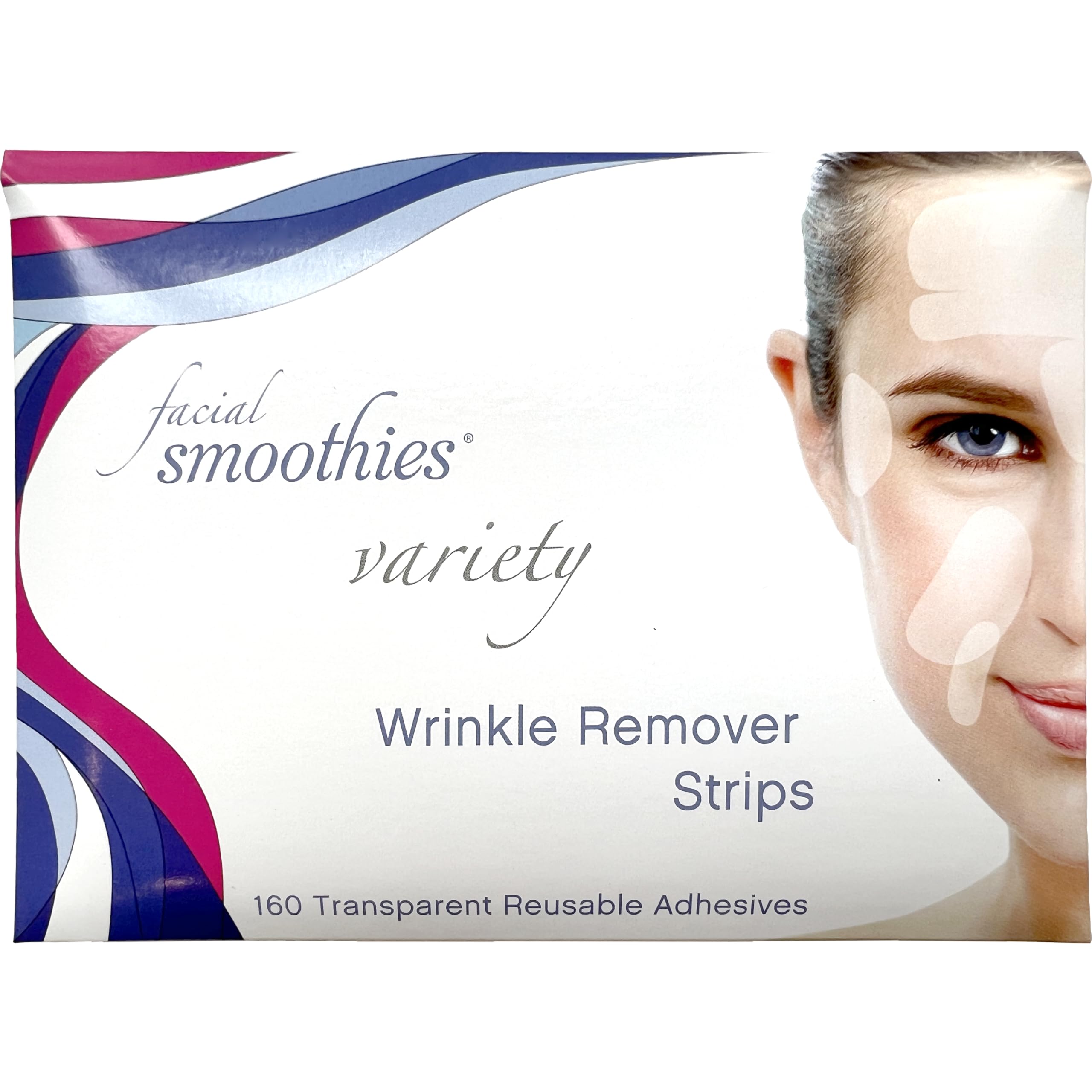Smoothies Variety Wrinkle Patches for Face Overnight - Facial Patches for Forehead, Elevens, Crows Feet, and Lip Lines, 160 Coun