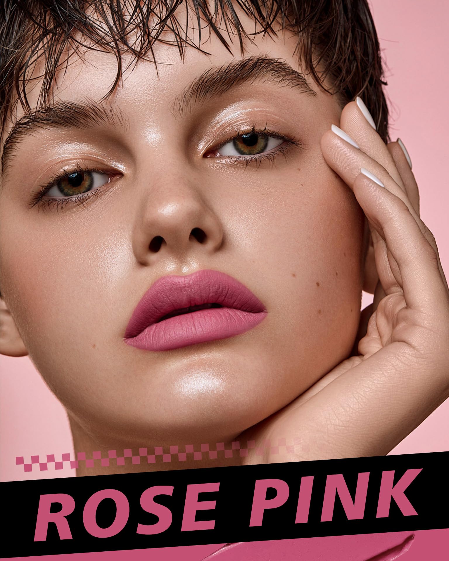Hoomuss Pink Lipstick Long Lasting Matte Liquid Lipsticks For Women Non Transfer Smudgeproof Smooth And Easy To Appy Cruelty Fre