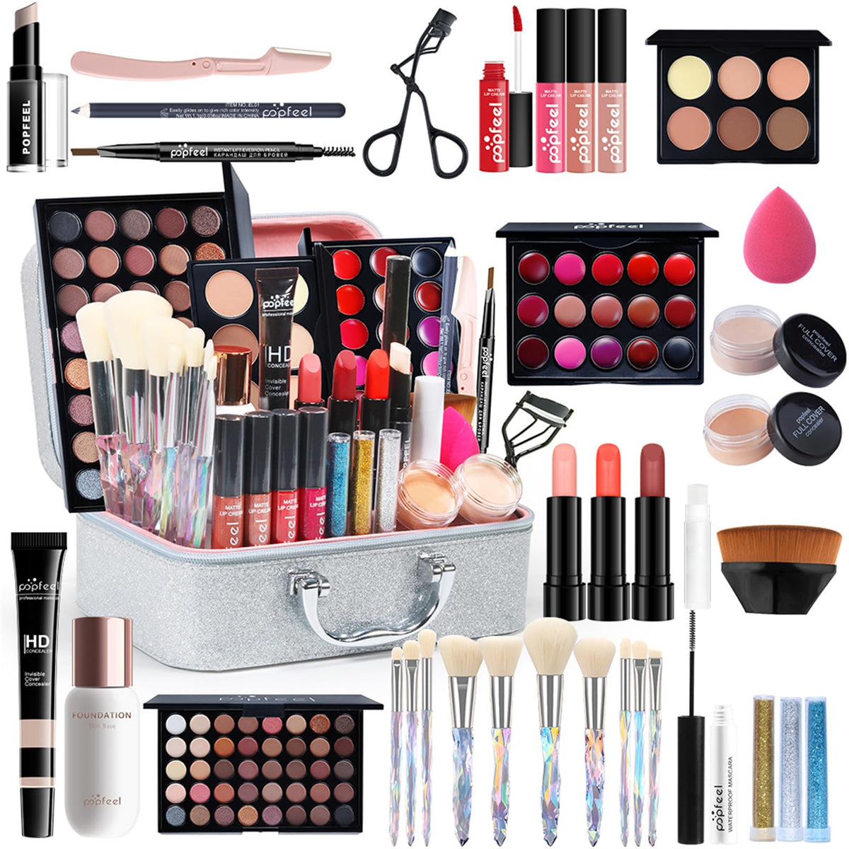 All in One Makeup Kit for Women Full Kit,Valentine's Day Gifts for Women Girls,Makeup Essential Bundle Include Makeup Brush Eyes