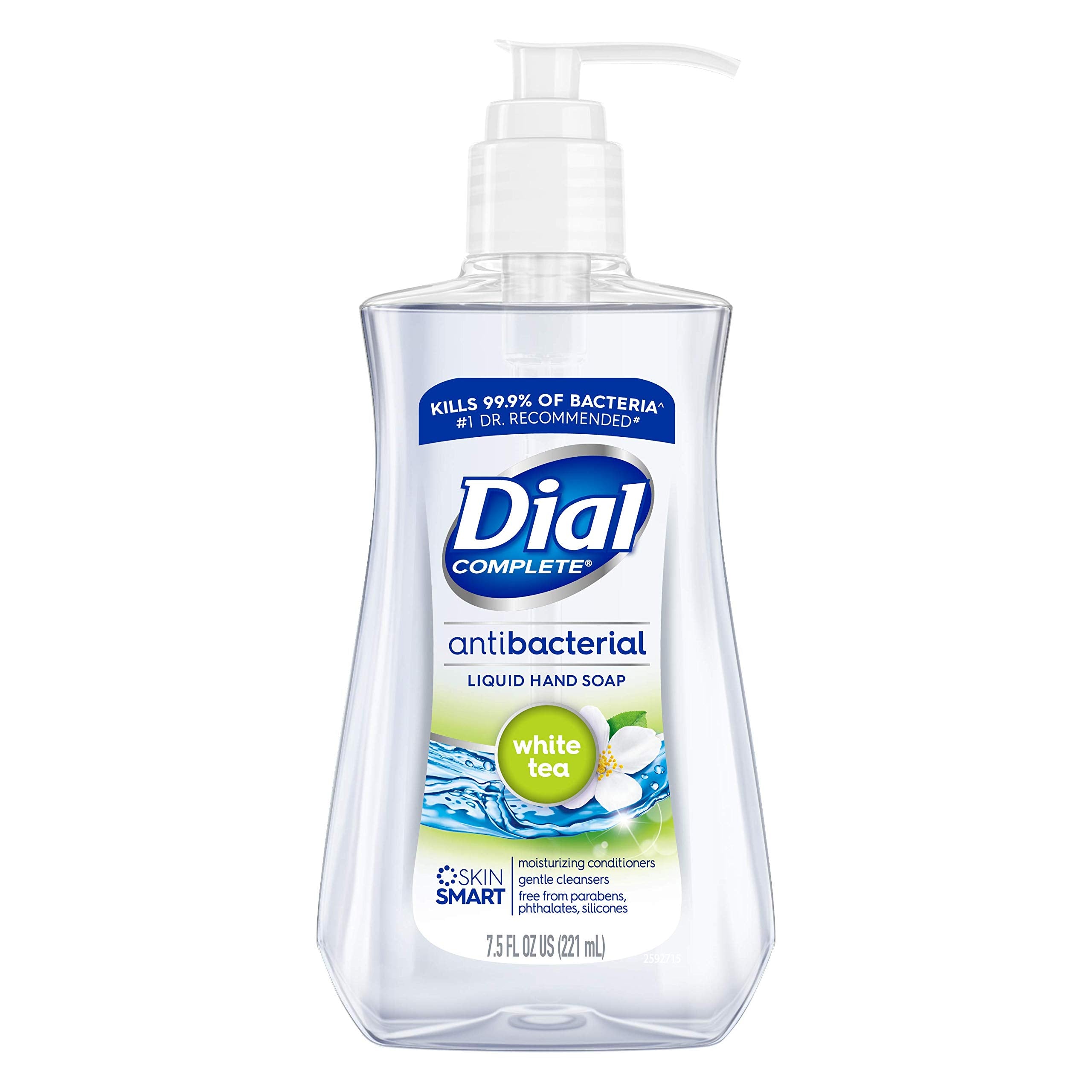 Dial Antibacterial Liquid Hand Soap, White Tea, 7.5 Fl Oz (Pack Of 12)