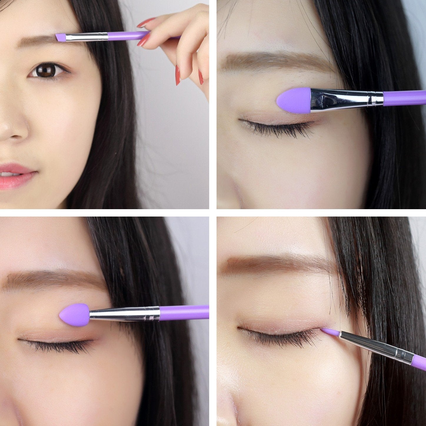 Lormay 7 Pcs Silicone Brush Applicator Kit For Uv Resin Epoxy Art Crafting And Cream Makeup Products (Purple)