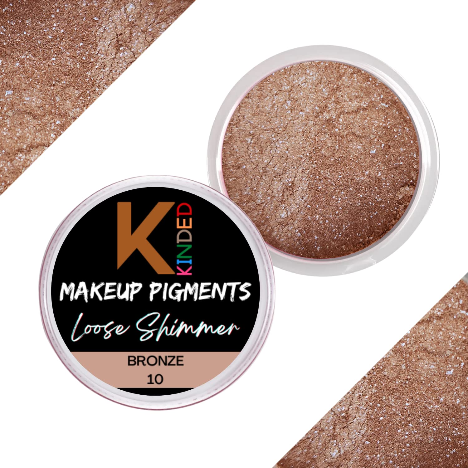 KINDED Loose Shimmer Makeup Foil Pigments Glitter Eyeshadow for Smokey Eyes Face Brow Bones Body Highlighter Metallic Lip Gloss 