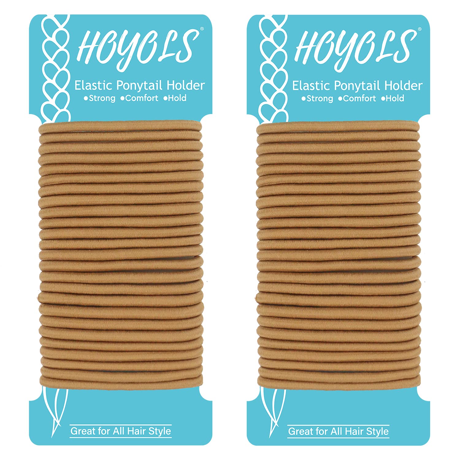 HOYOLS No Metal Hair Bands for Women's Hair, Ponytail Holders, No Snag Braided Hair Elastic Thick Tie for Girl Women Thick Hair