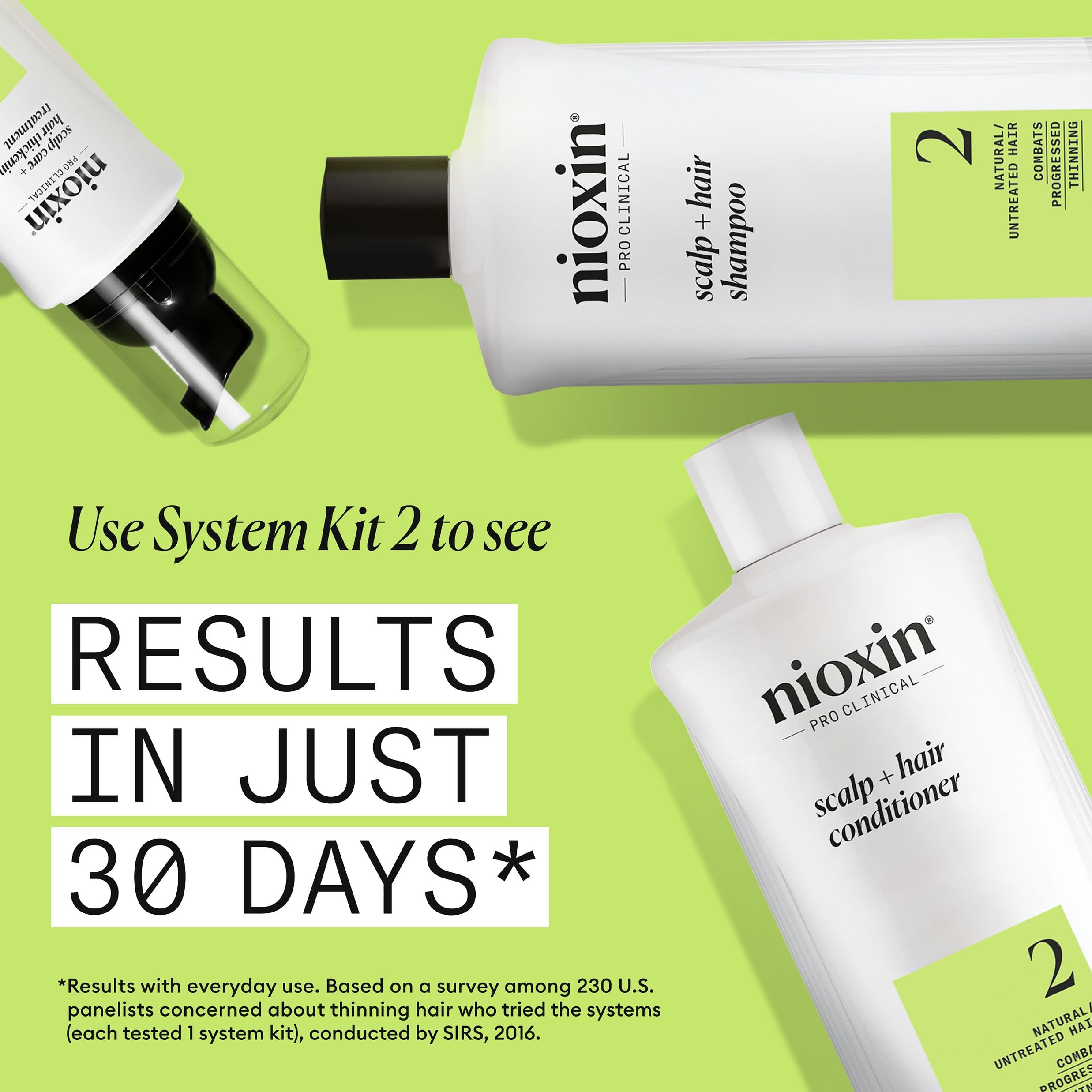 Nioxin Scalp + Hair Thickening System 2 Shampoo | For Natural or Untreated Hair with Progressed Thinning | With Niacinamide and
