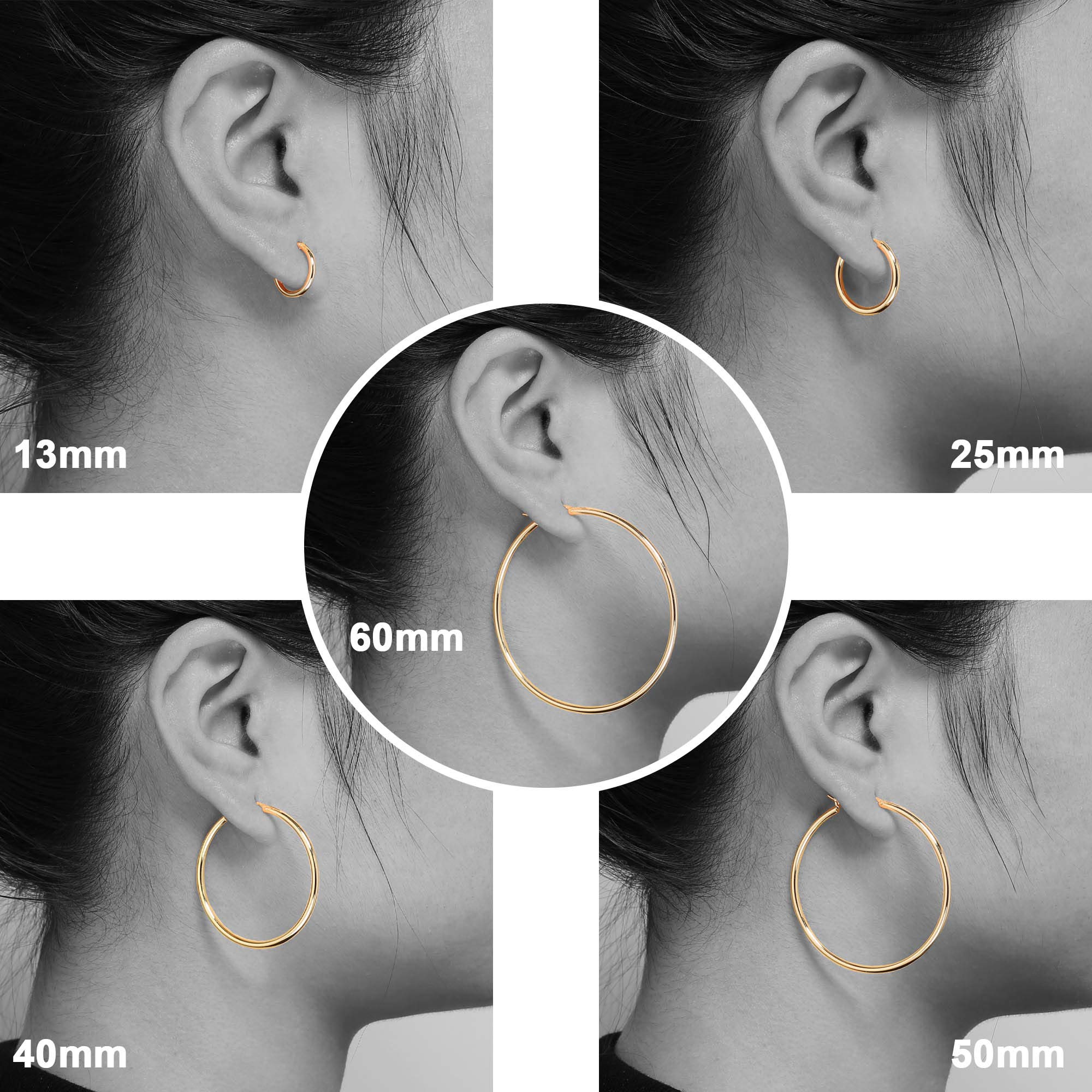 M MOOHAM Small Silver Hoop Earrings for Women, White Gold Plated 925 Sterling Silver Post Hypoallergenic Chunky Mini Hoops Earri