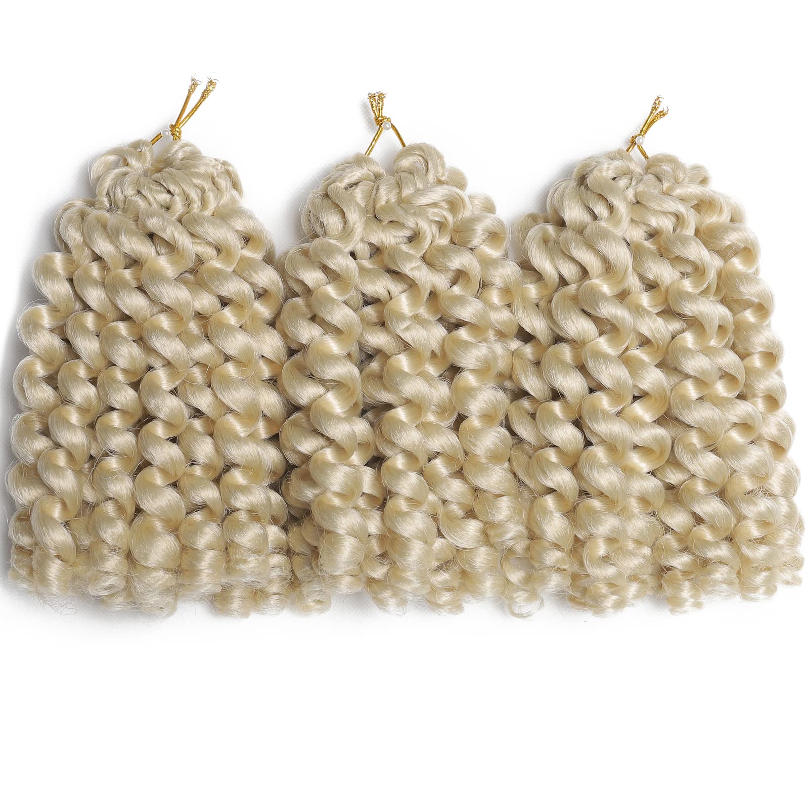 3 Packs Jamaican Bounce crochet Hair 2X Ringlet Wand curl 8 inch Blonde Synthetic crochet Braids Extensions crochet Braiding Hai