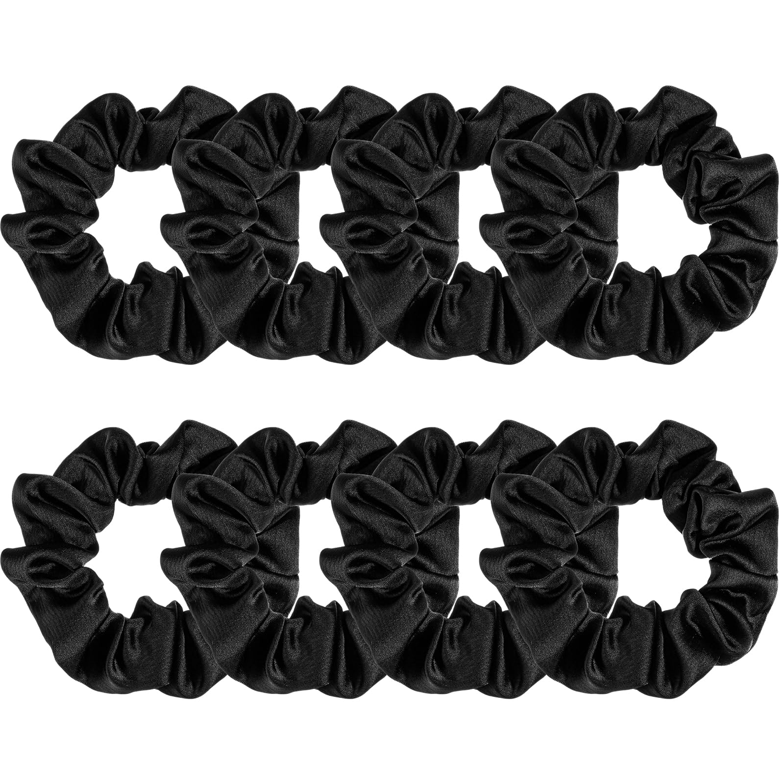 8 Pack Satin Silk Scrunchies for Women, Silk Hair Ties Silk Scrunchies Black Hair Scrunchies for Women Teen Girl Gifts Trendy St
