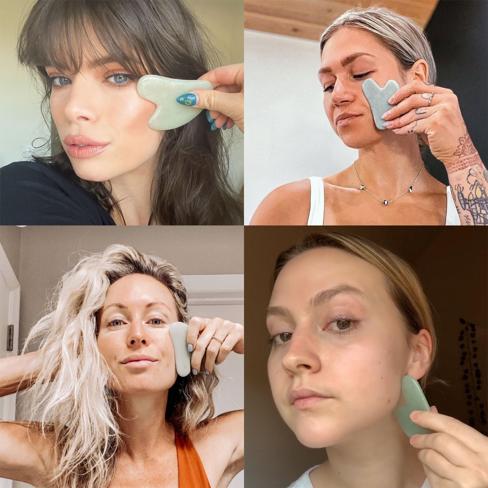 Beauty by Earth Jade Gua Sha - Face Sculpting Tool for Face Massage, Jaw Massager, Facial Massage Tools are Stocking Stuffer Ide