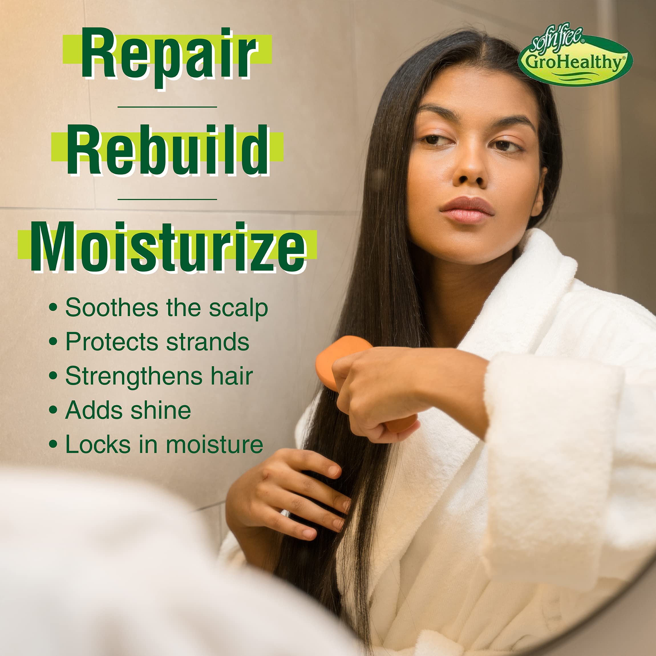 GroHealthy Milk Protein & Olive Oil Deep Conditioning Treatment Mask Strengthens, Repairs, Stops Breakage and Promotes Growth fo