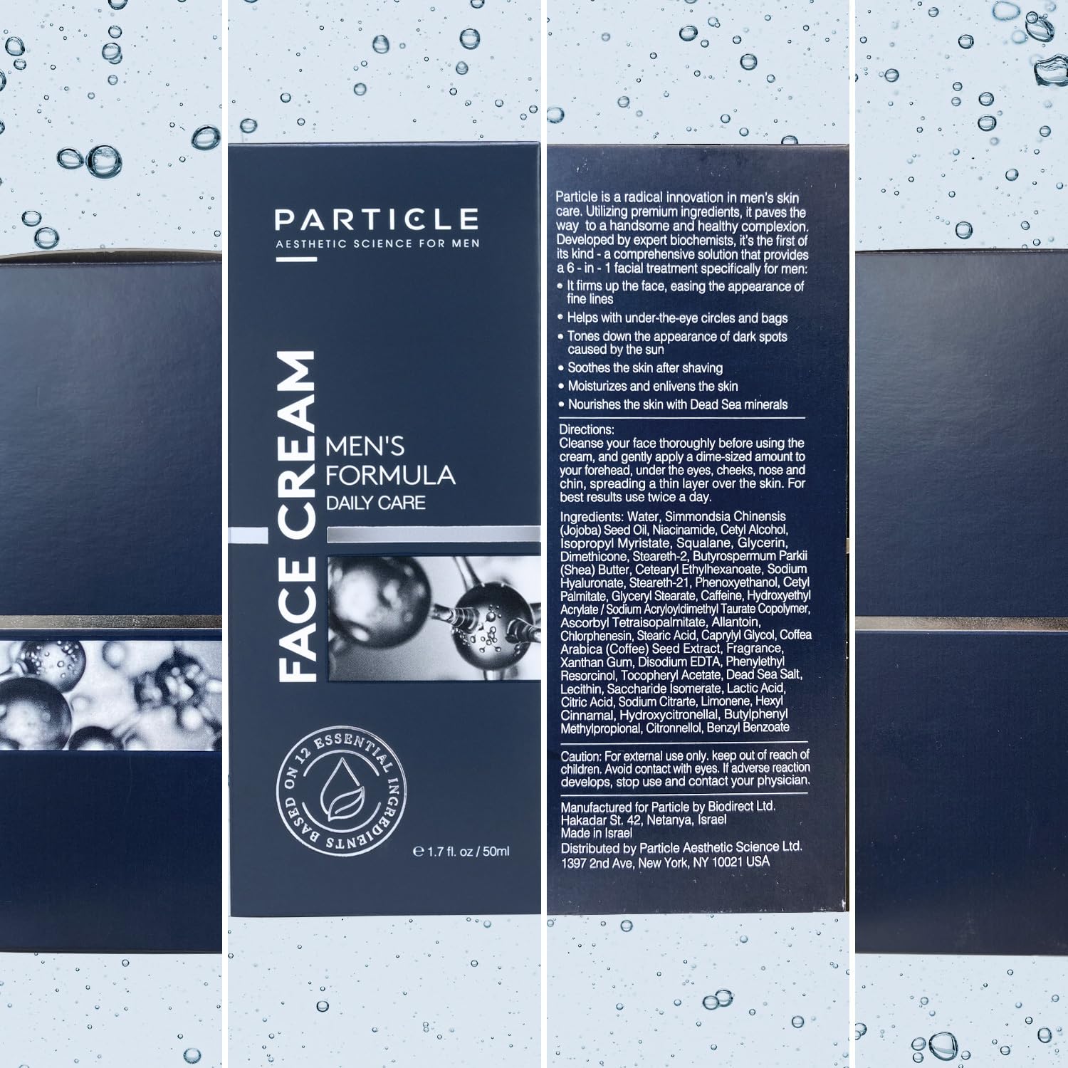 Particle 6-in-1 Face Cream for Men, Anti-Aging Moisturizer, Reduces Wrinkles & Dark Spots, 1.7 Fl Oz