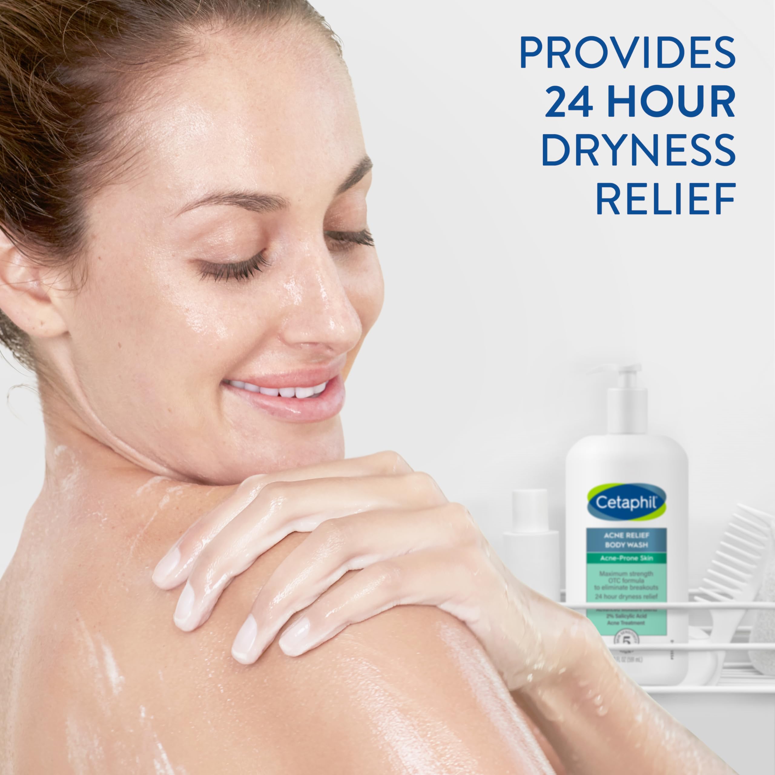 Cetaphil Body Wash, New Acne Relief Body Wash With 2% Salicylic Acid To Eliminate Breakouts, Gently Exfoliates And Provides 24Hr