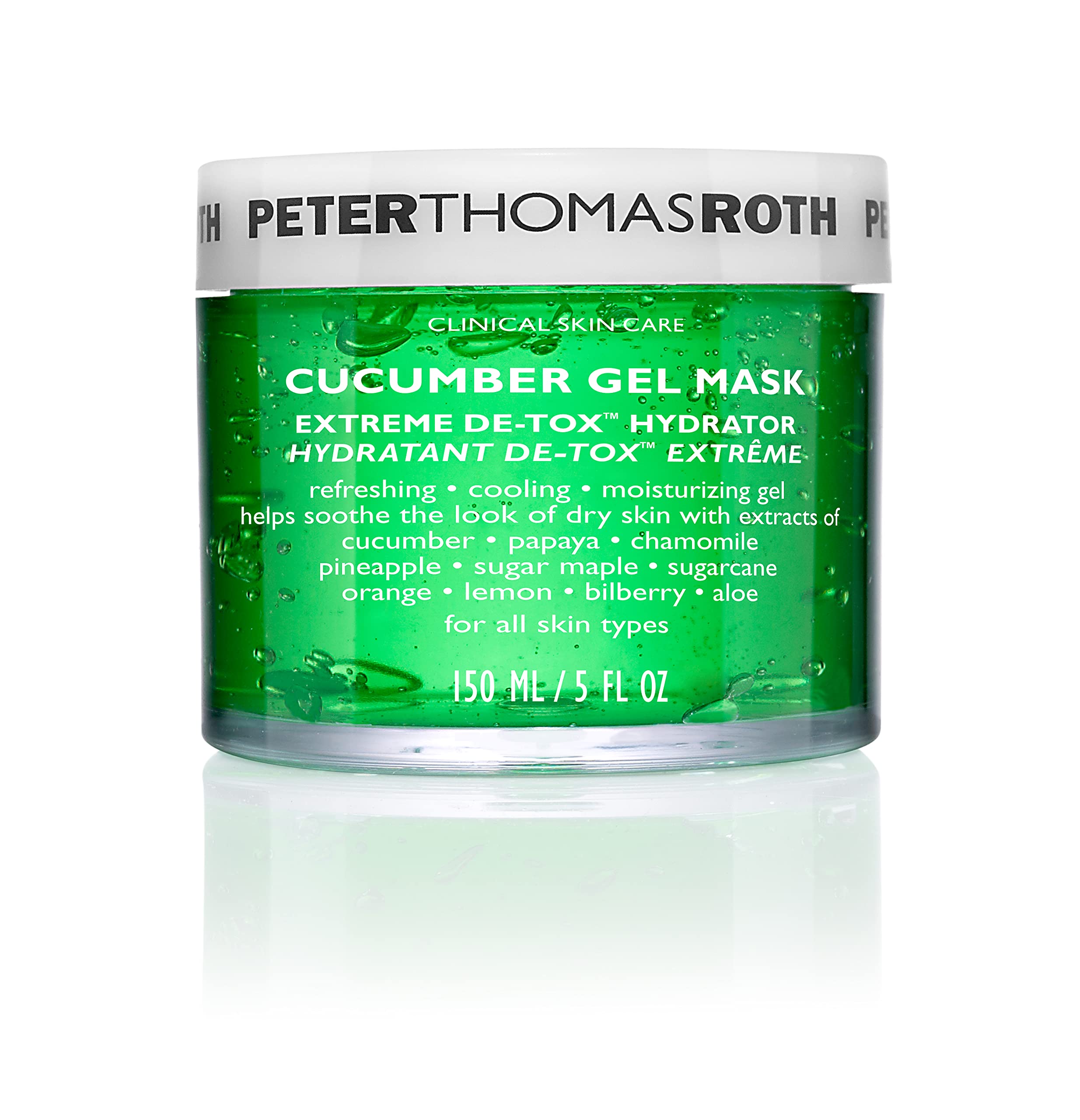 Peter Thomas Roth  Cucumber Gel Mask  Extreme De-Tox Hydrator, Cooling And Hydrating Facial Mask, Helps Soothe The Look Of Dry A