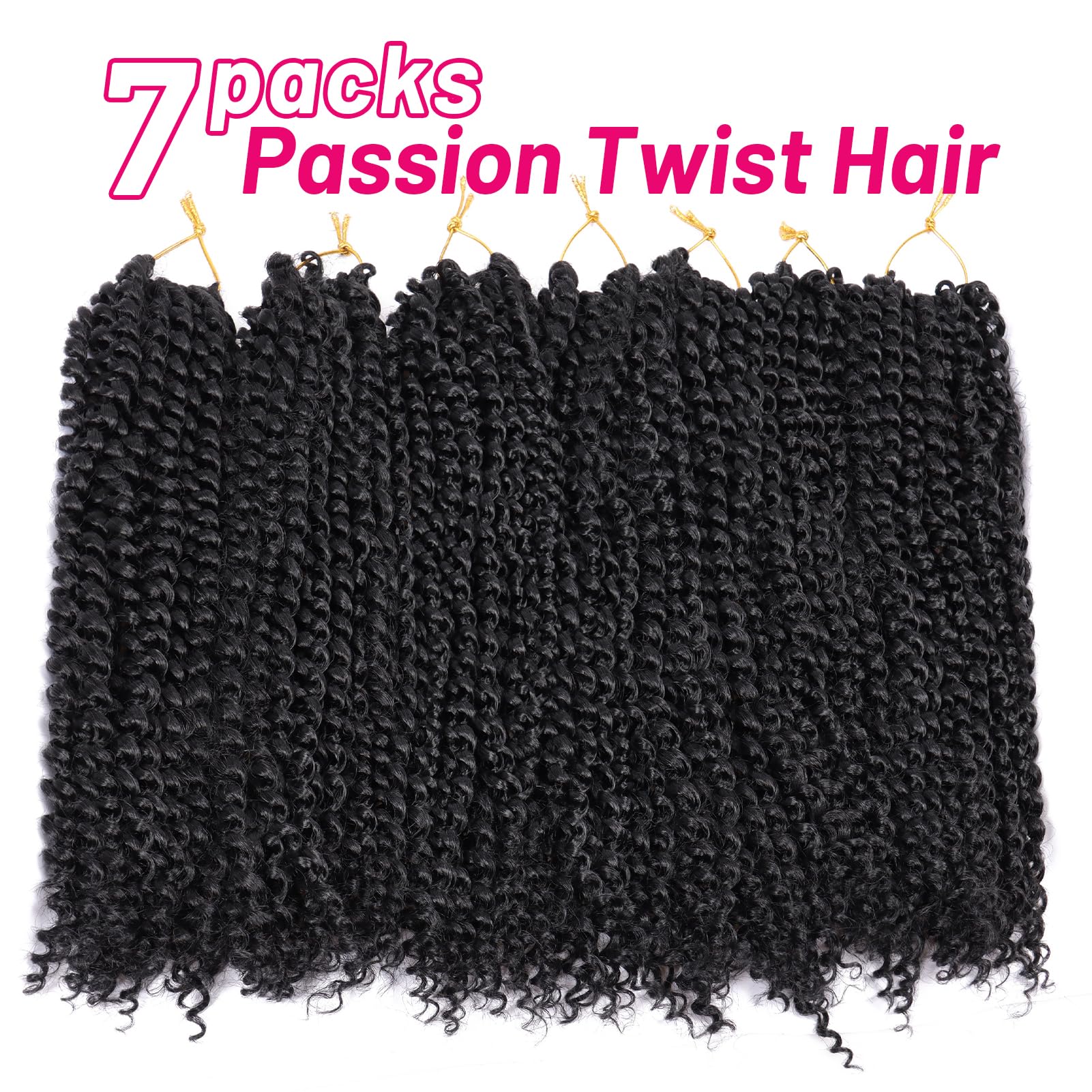 Dorsanee Passion Twist Hair 16 Inch 7 Packs Water Wave Crochet Hair Long Bohemian Curly Braiding Hair For Butterfly Locs, Faux L