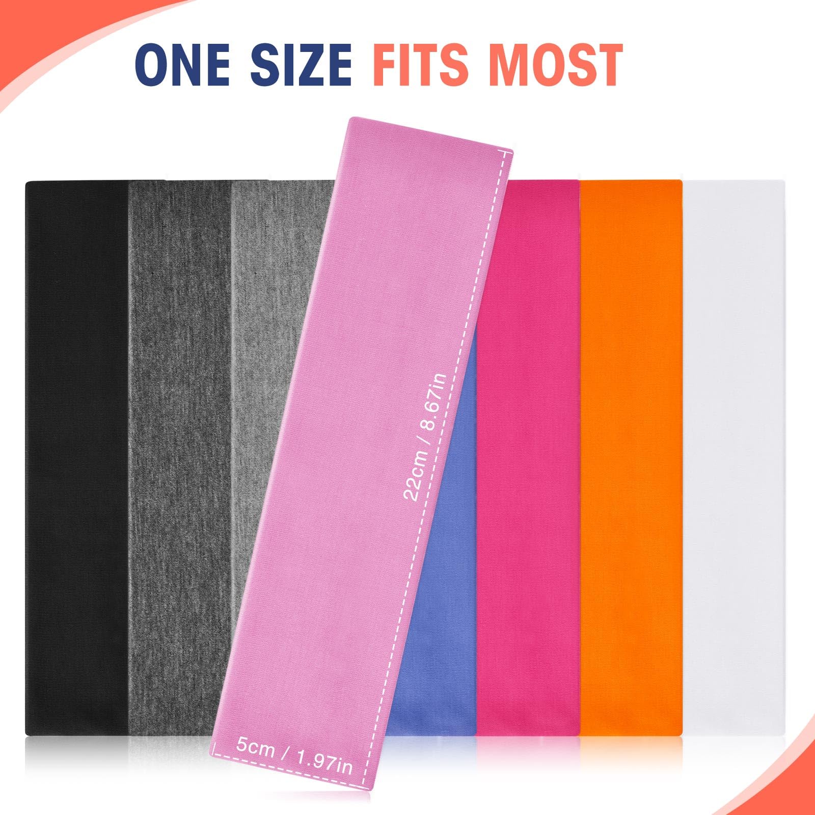 Hotop 20 Pcs Sport Stretchy Headbands for Girls Women Non Slip Soft Fabric Elastic Headband Bulk for Yoga DIY Team Gifts(Pink)