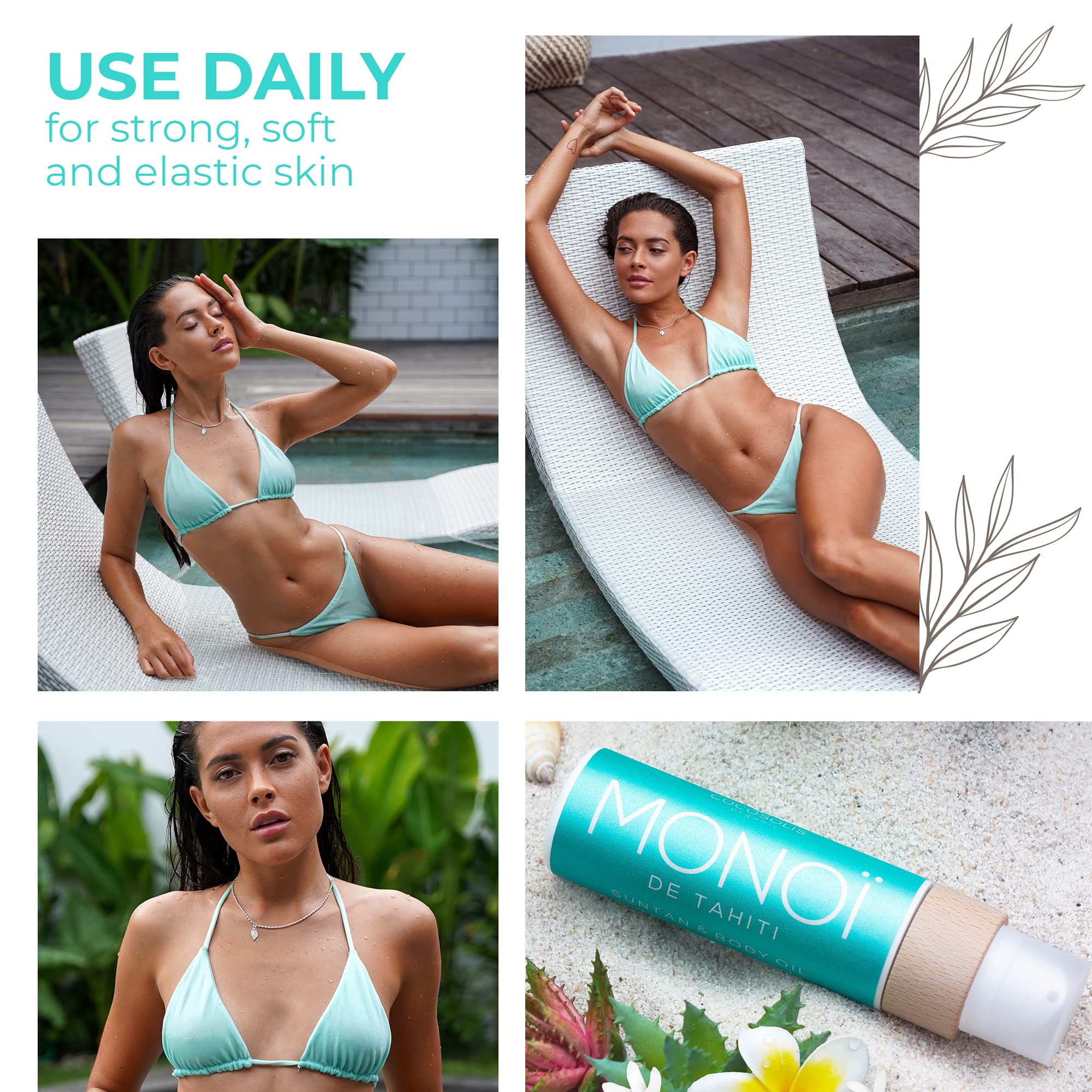 COCOSOLIS MONOI Tanning Accelerator - Organic Tanning Oil with Vitamin E & Monoi de Tahiti Oil for a Fast Intensive Tan - Tannin