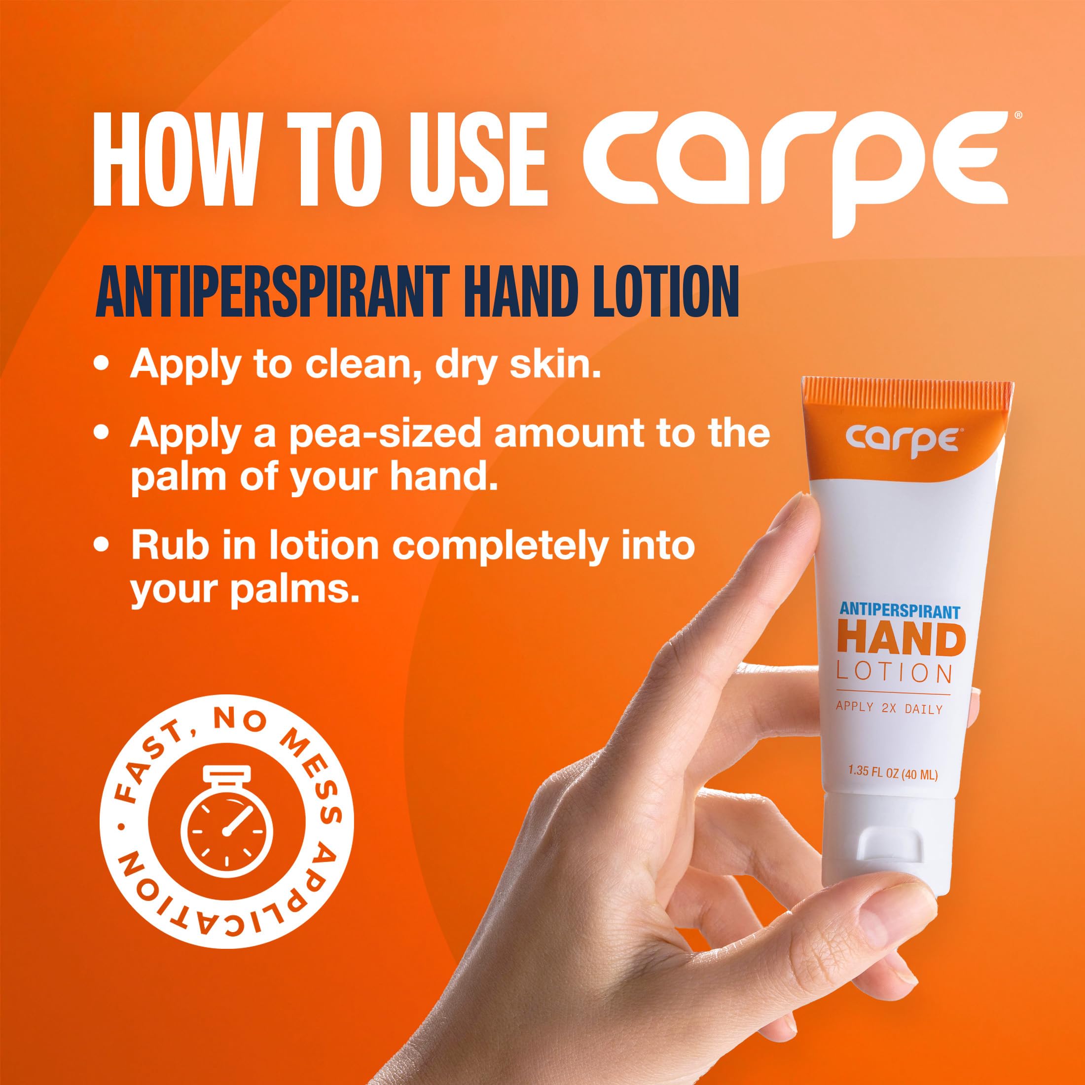 Carpe Antiperspirant Hand Lotion (Pack Of 3), A Dermatologist-Recommended Smooth Lotion That Helps Stop Hand Sweat, Great For Hy