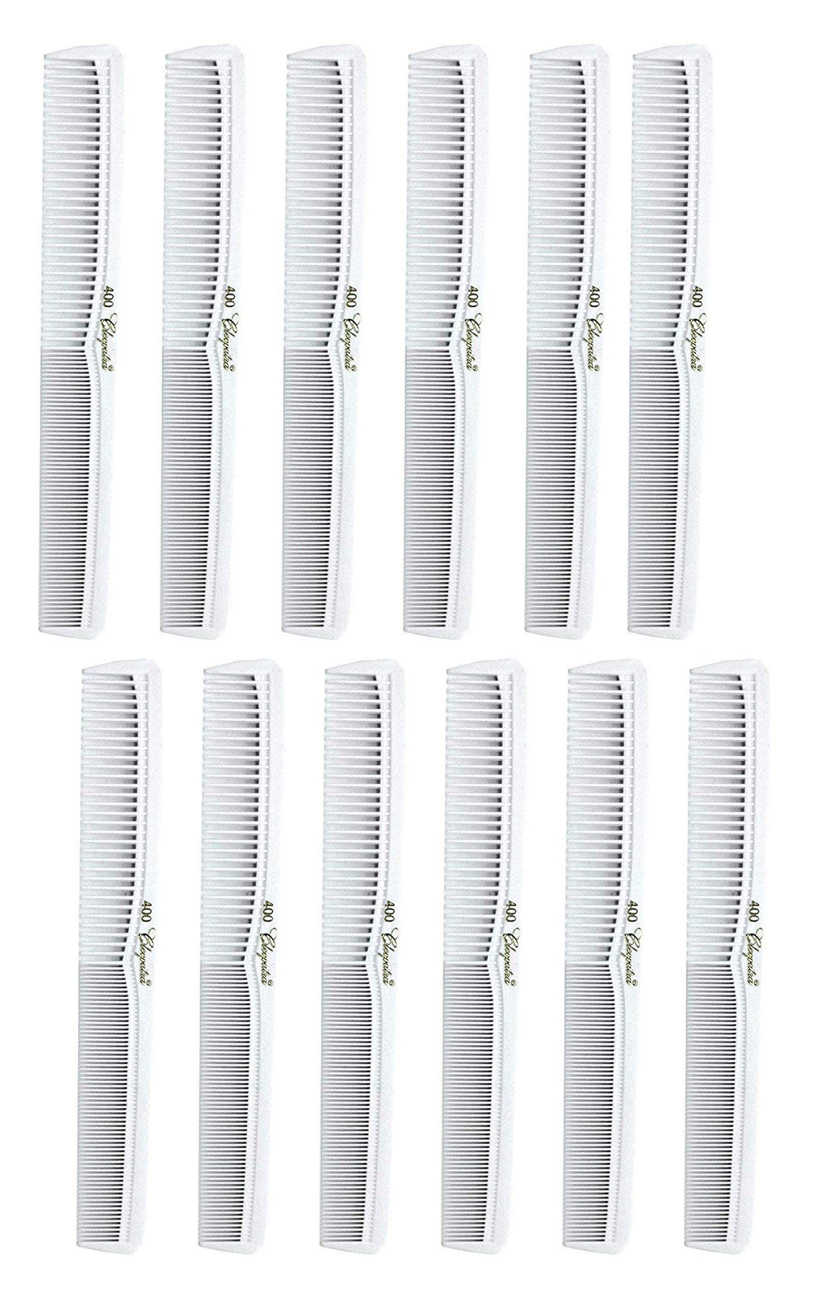 7 Inch All Purpose Hair Comb. Hair Cutting Combs. Barbers & Hairstylist Combs. White 12 Combs