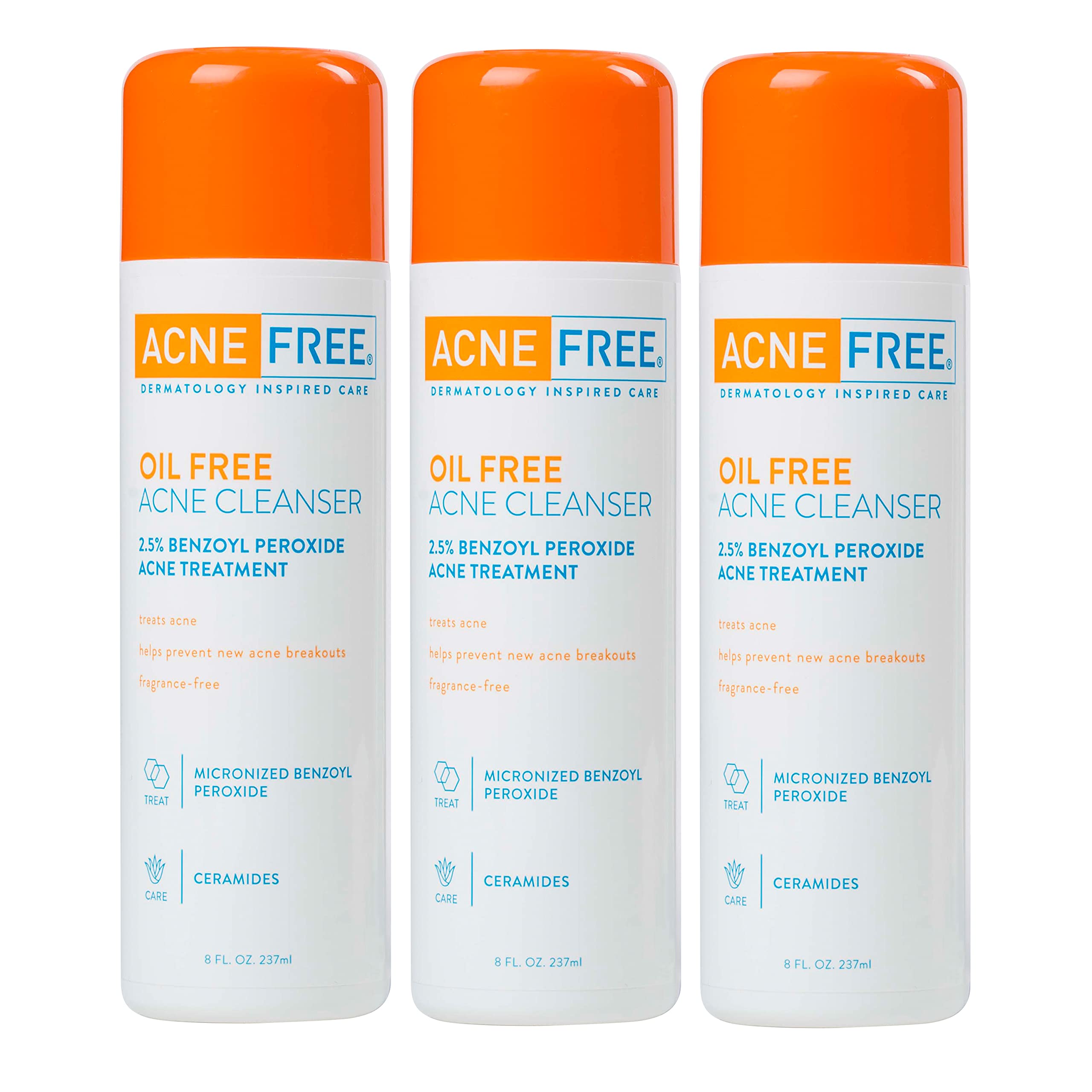 Acnefree Oil-Free Acne Cleanser For Oily Skin And Acne Prone Skin Formulated With Benzoyl Peroxide 2.5%, Helps Clear Blemishes A