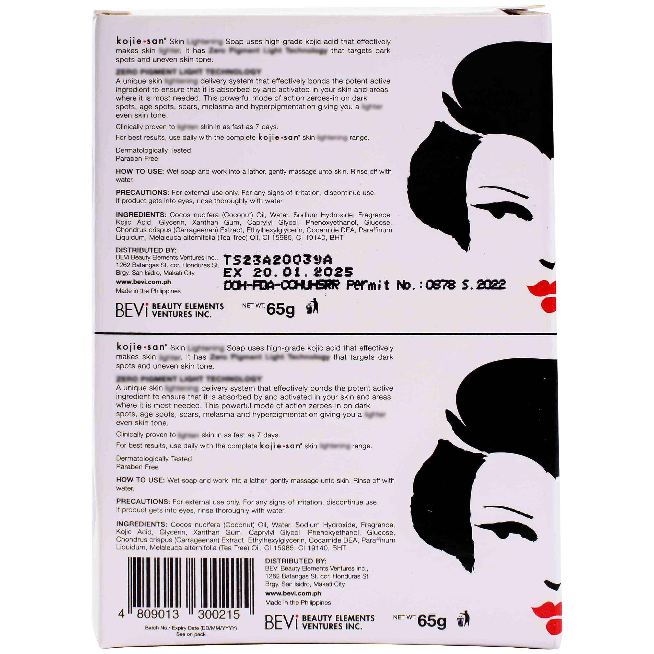 Kojie San Kojic Acid Brightening Soap - Dark Spot Remover with Glycerin & Tea Tree Oil - 65g (Pack of 2) - Orange