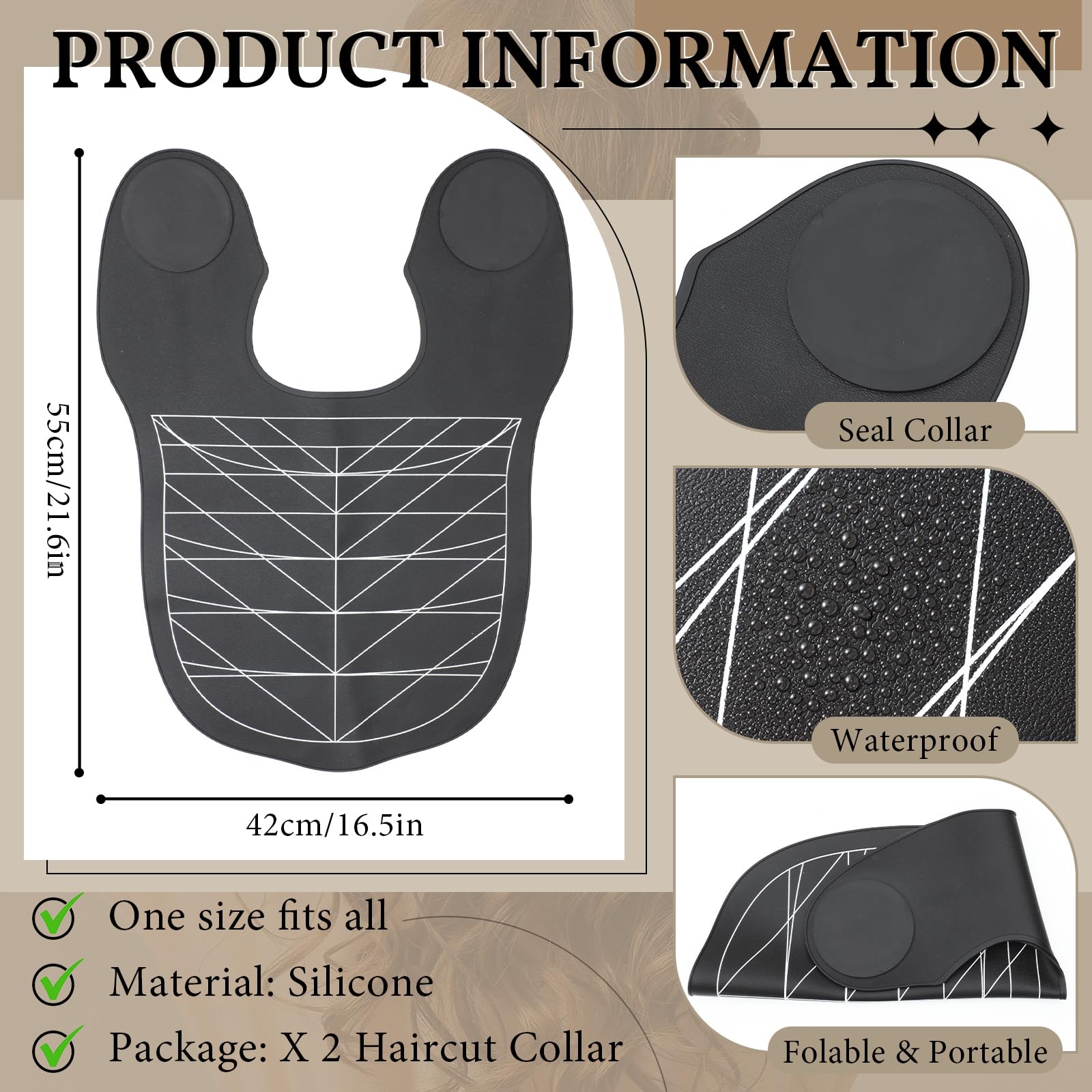 2 Pcs Hair Cutting Guide Collar Silicone Hair Dye Collar Waterproof Cutting Cape For Hair Stylist Rubber Neck Wrap Hair Cutting