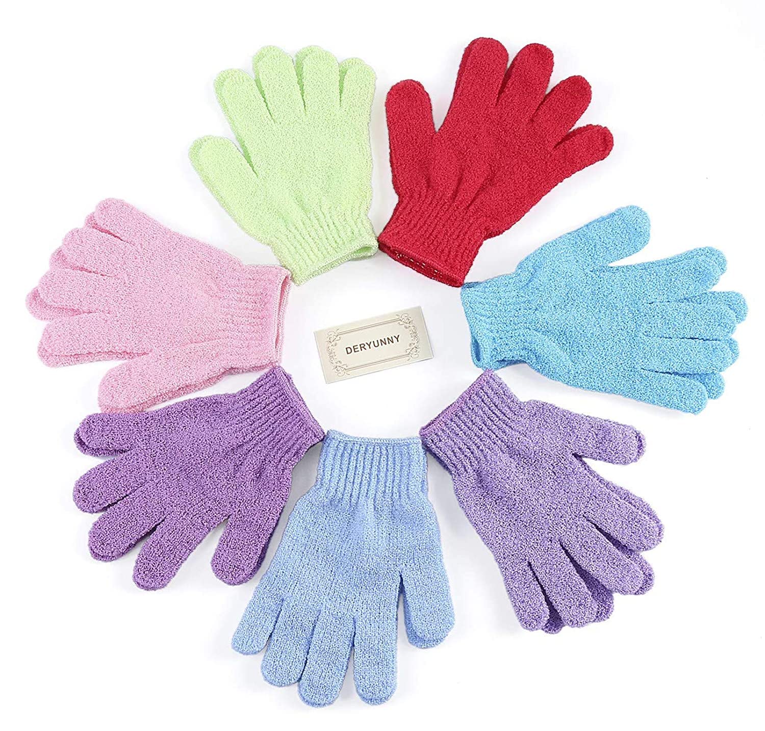 8 Pairs Double Sided Exfoliating Gloves Body Scrubber Scrubbing Glove Bath Mitts Scrubs For Shower, Body Spa Massage Dead Skin C